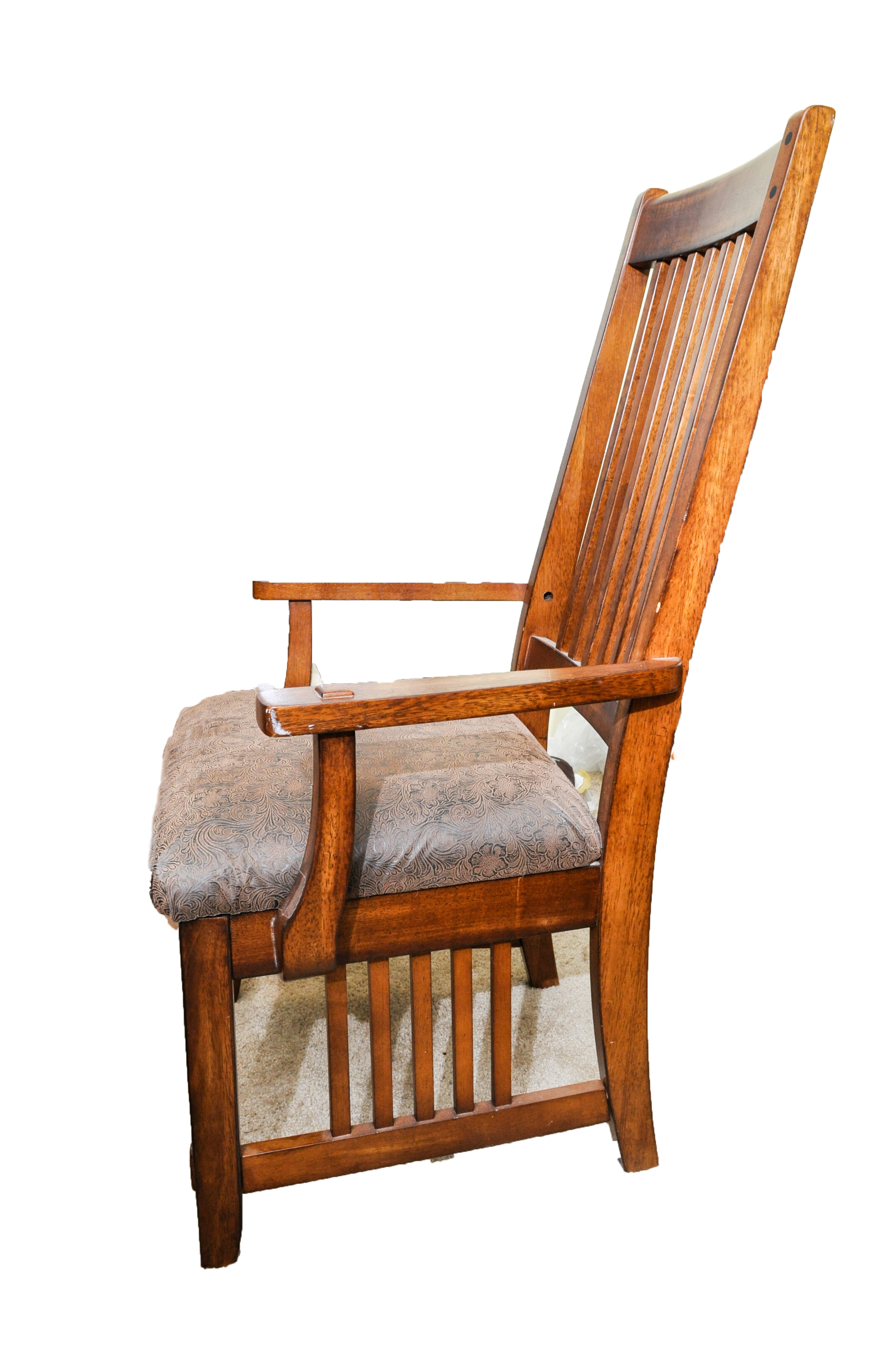 Arts-and-Crafts Style Dining Table and Six Chairs