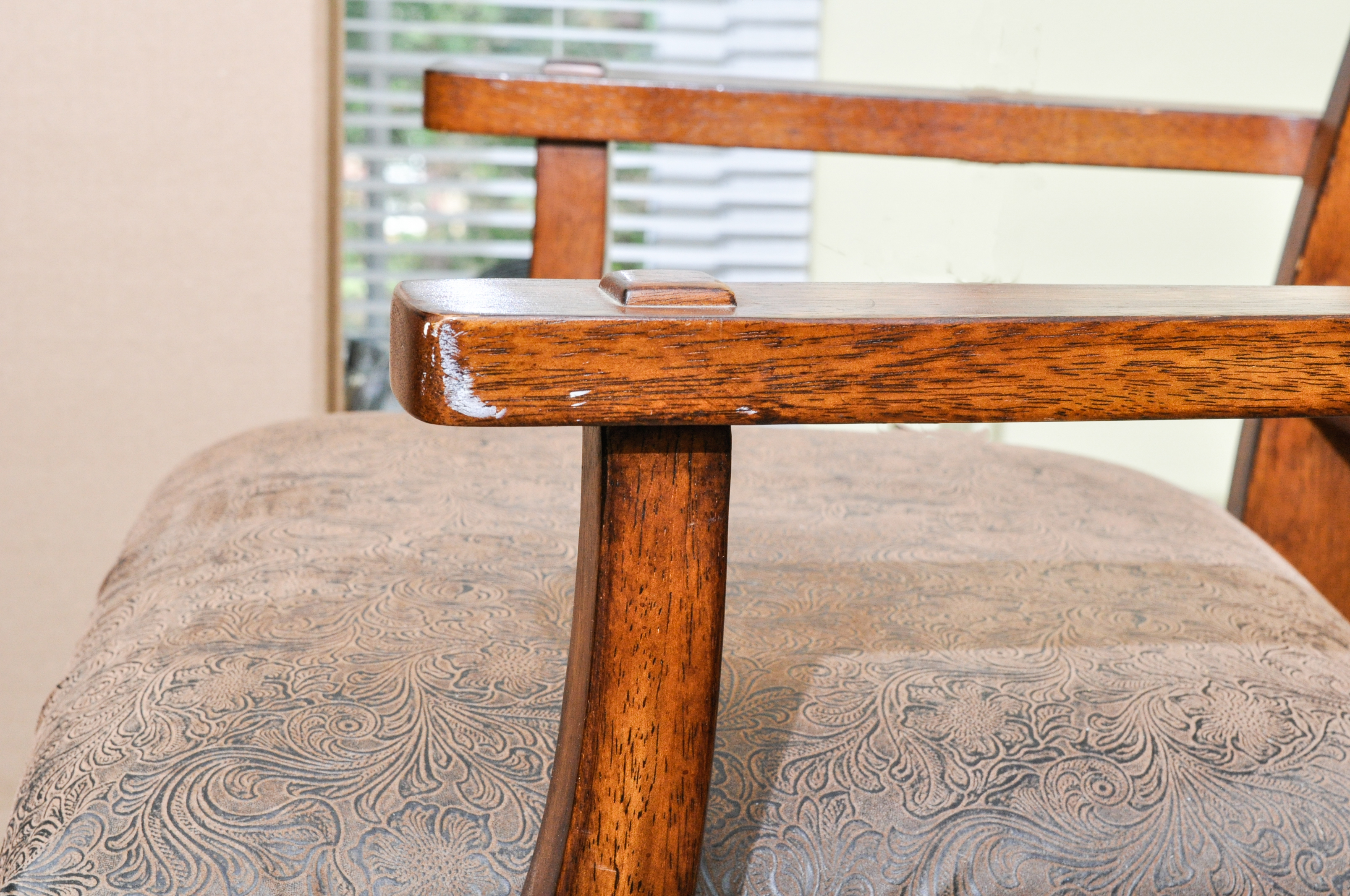 Arts-and-Crafts Style Dining Table and Six Chairs