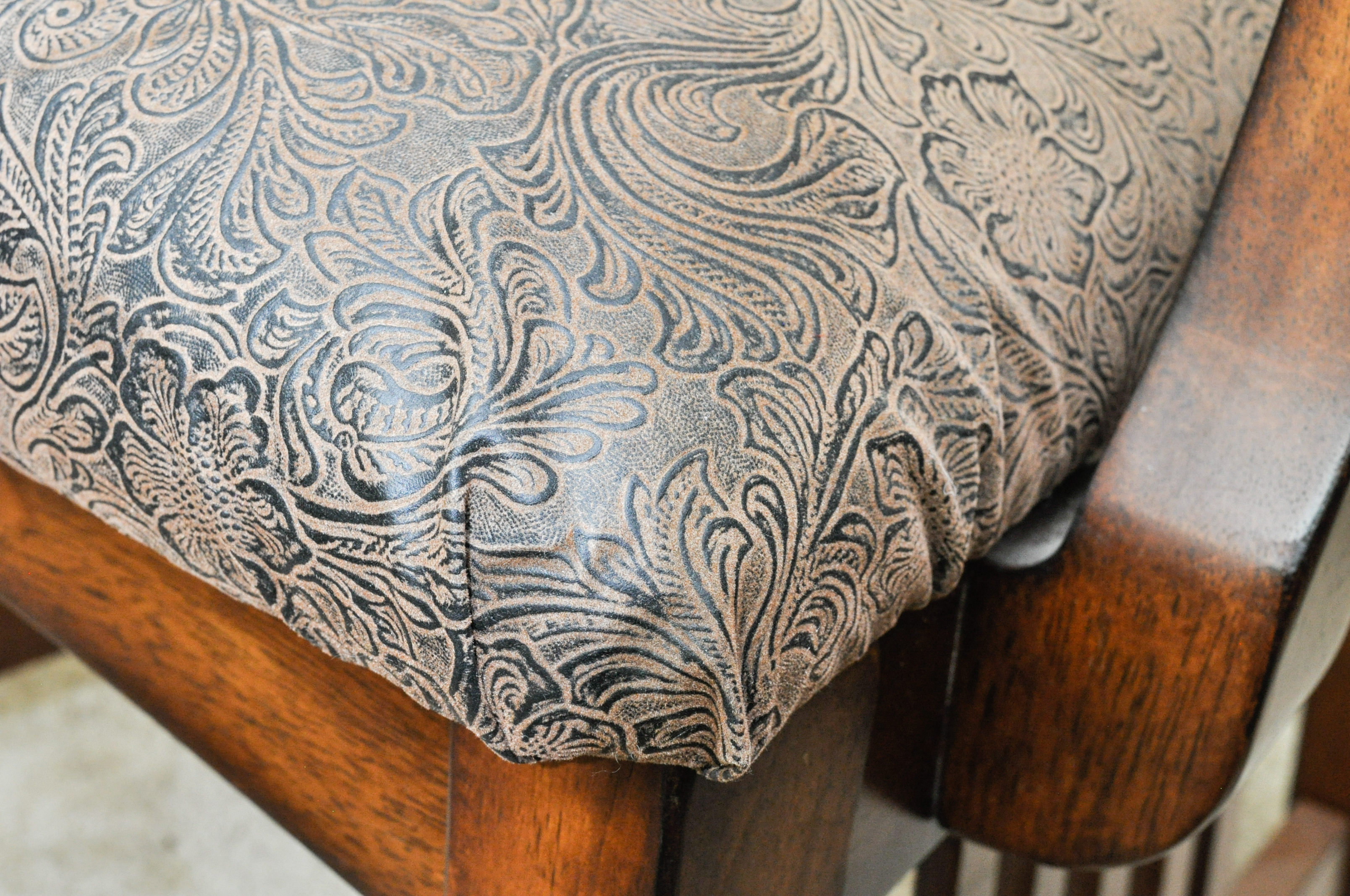 Arts-and-Crafts Style Dining Table and Six Chairs