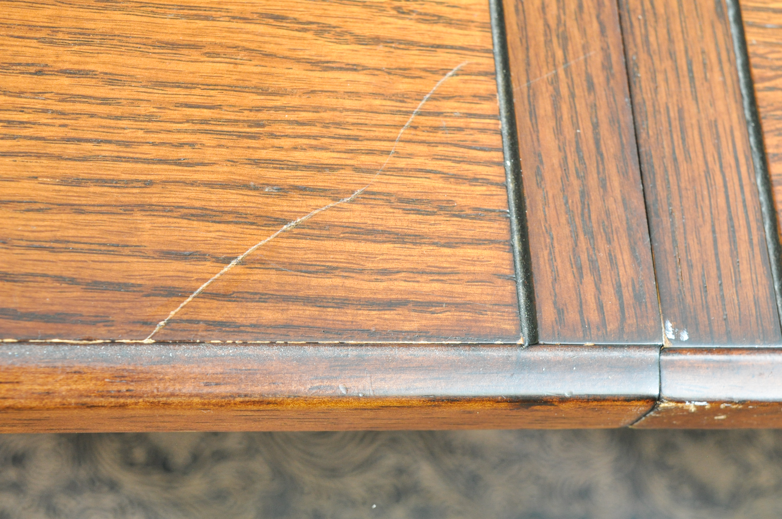Arts-and-Crafts Style Dining Table and Six Chairs