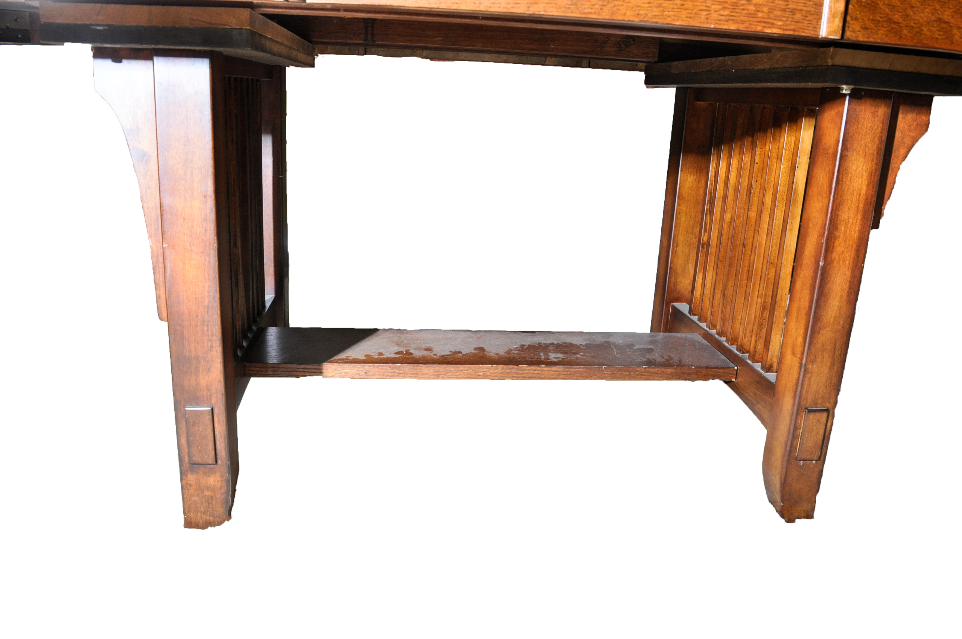 Arts-and-Crafts Style Dining Table and Six Chairs