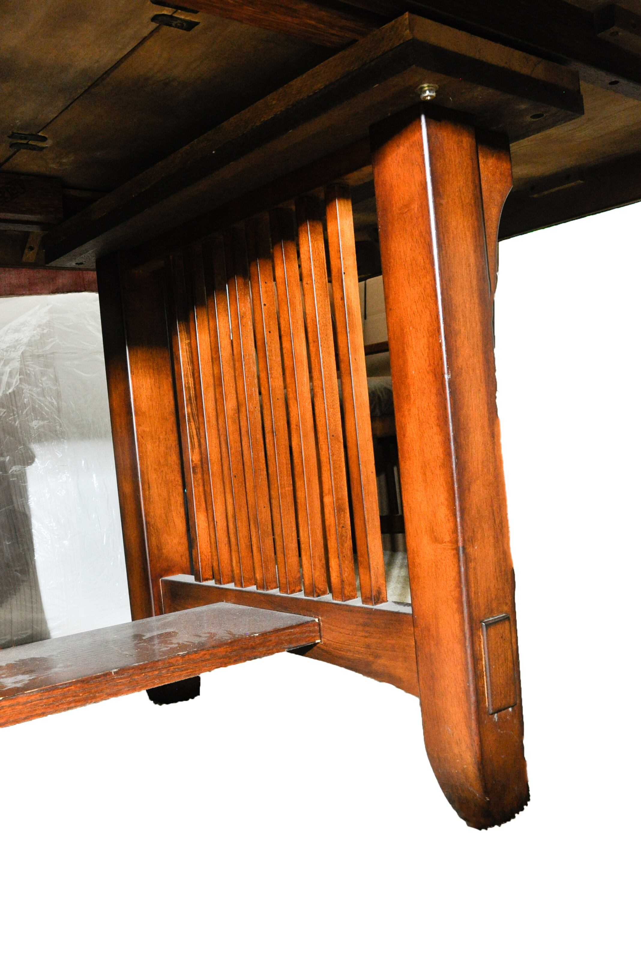 Arts-and-Crafts Style Dining Table and Six Chairs