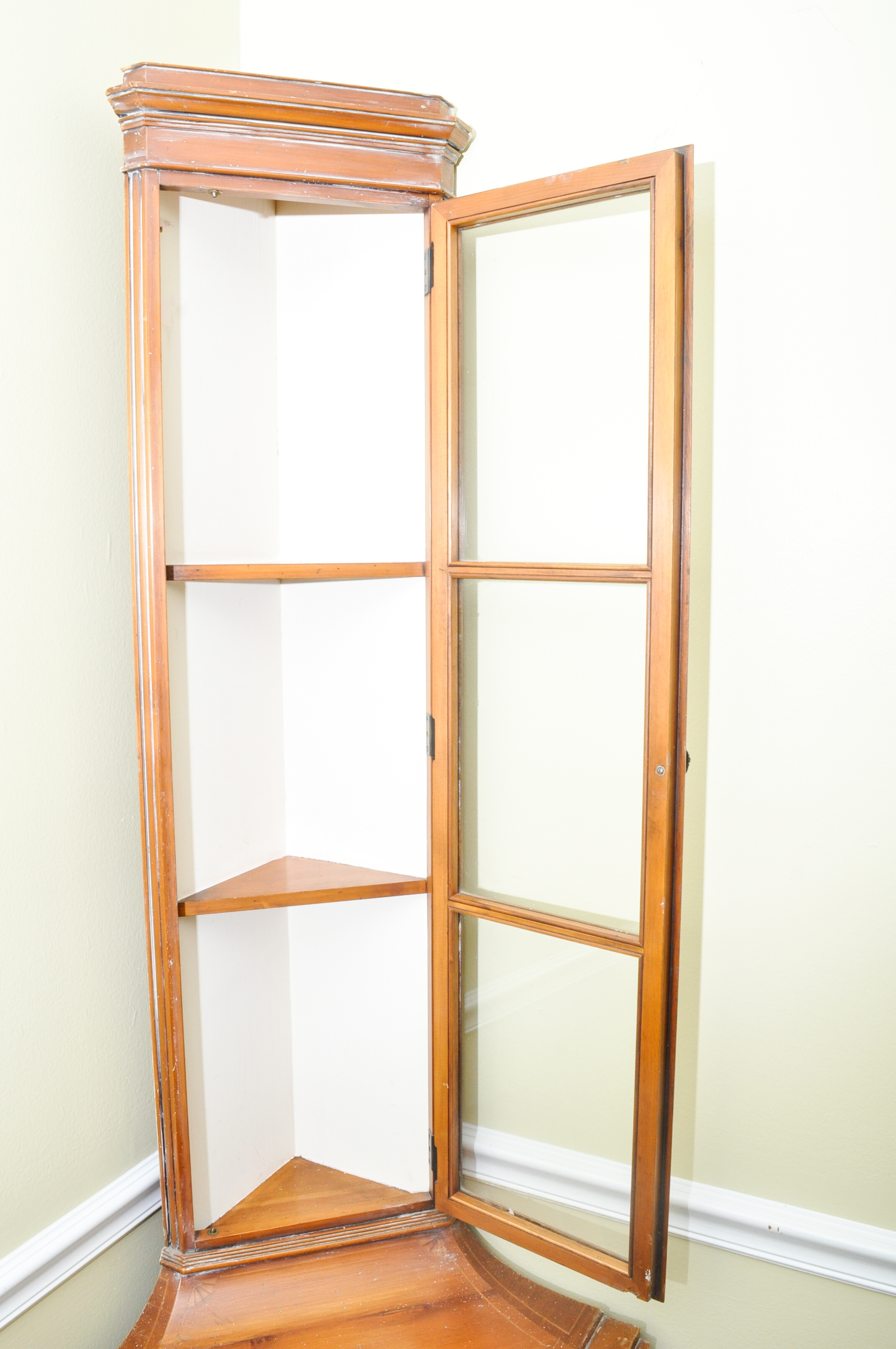 Pine Corner Display Cabinet