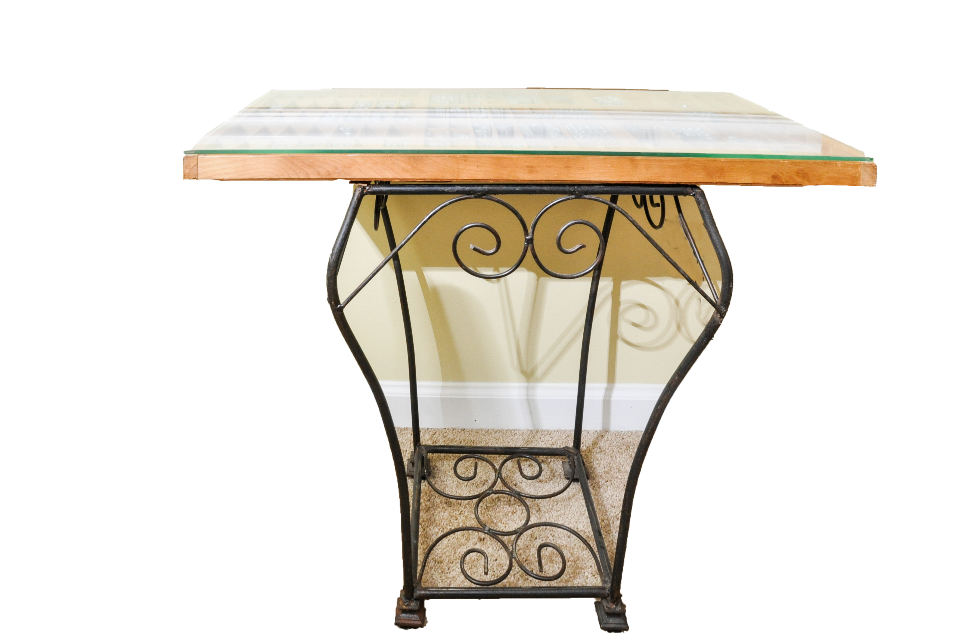 Letterpress Table Top on a Metal Base