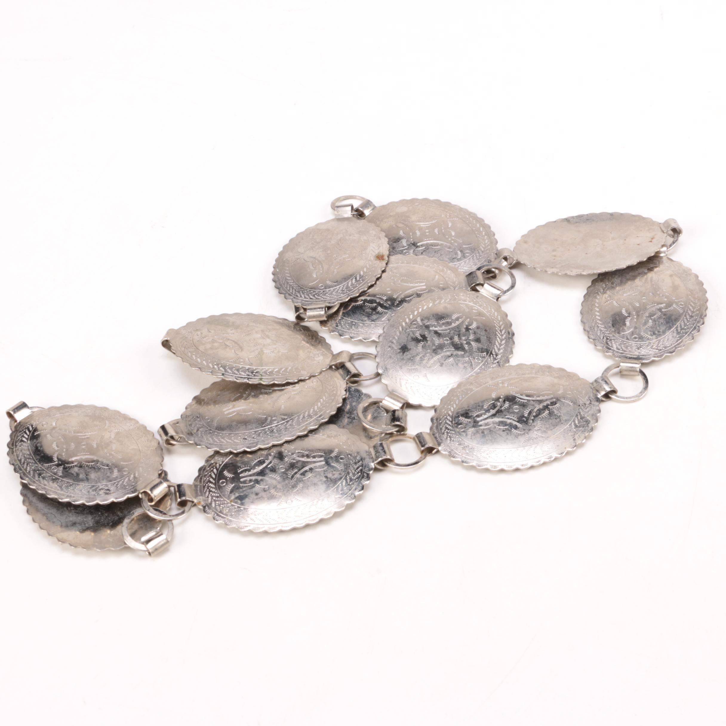 Southwestern Style Silver Tone Concho Belt