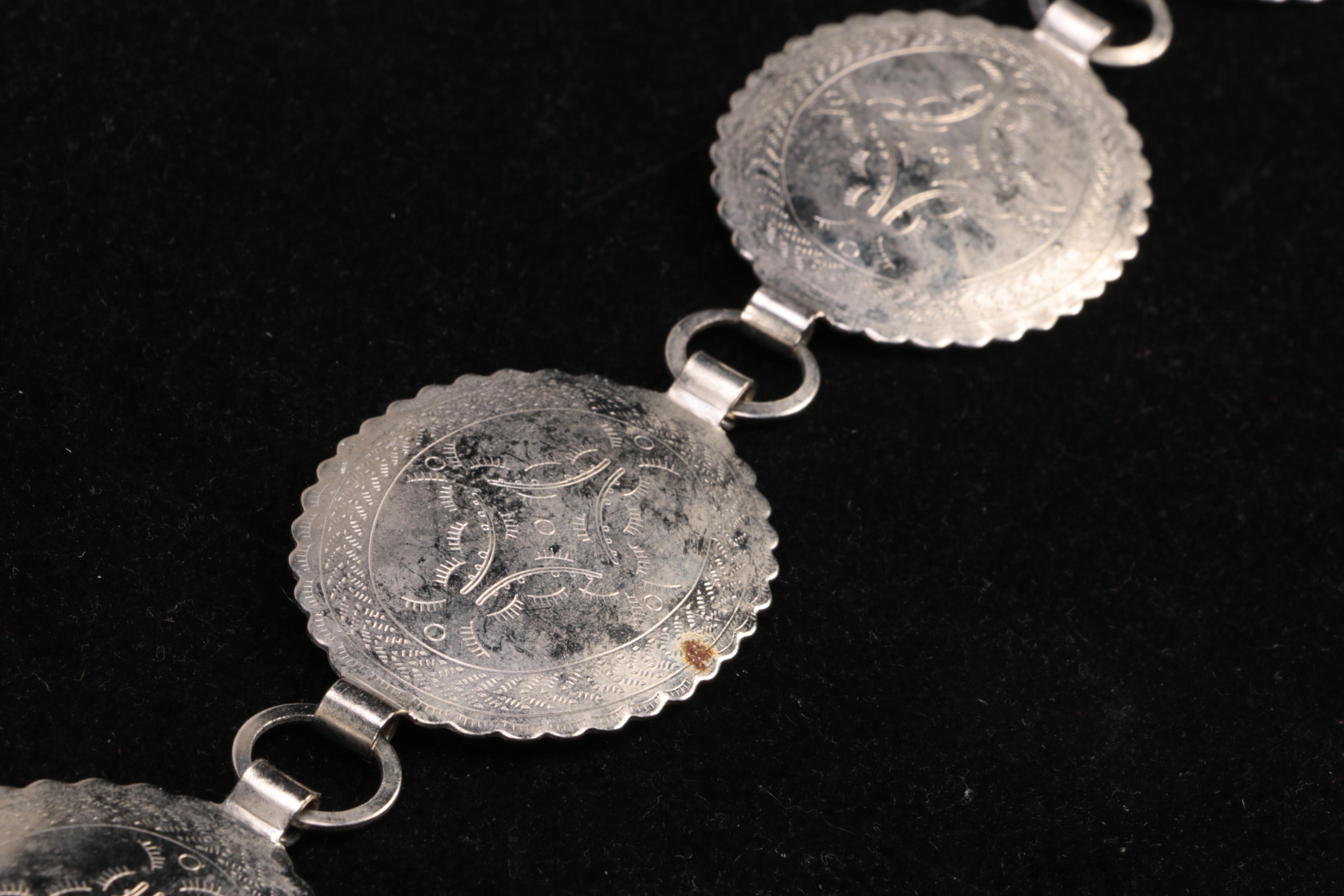 Southwestern Style Silver Tone Concho Belt