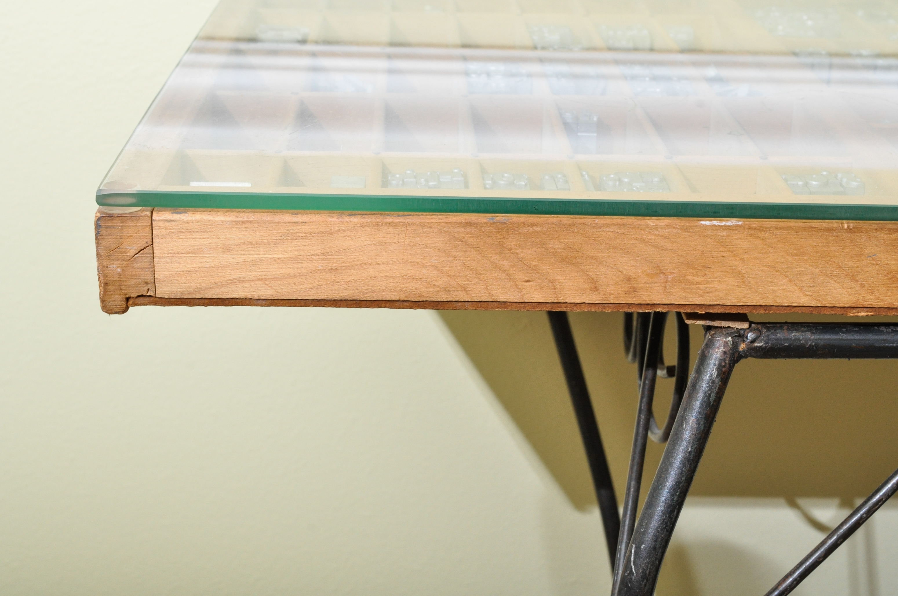 Letterpress Table Top on a Metal Base