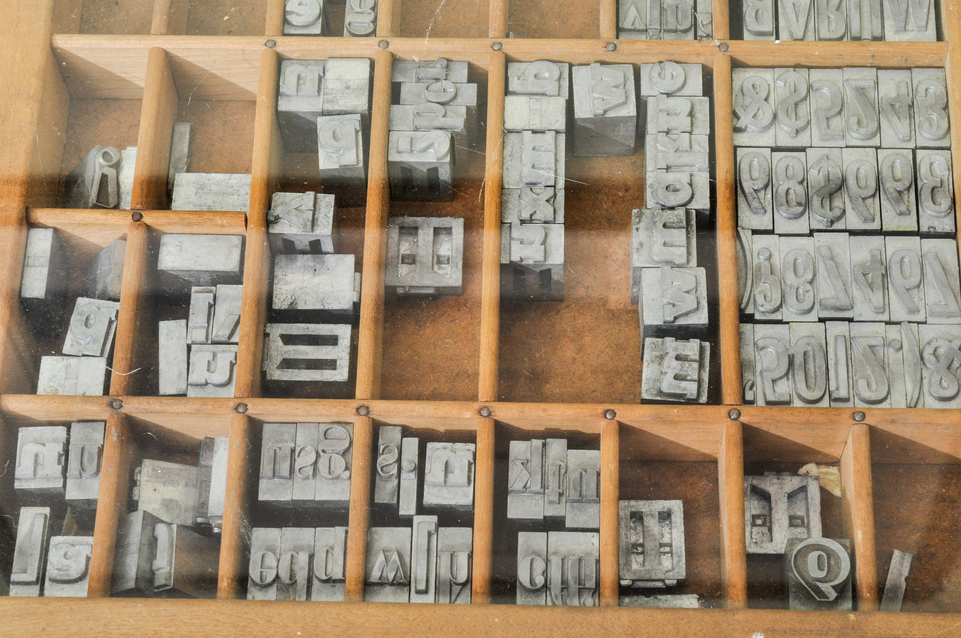 Letterpress Table Top on a Metal Base