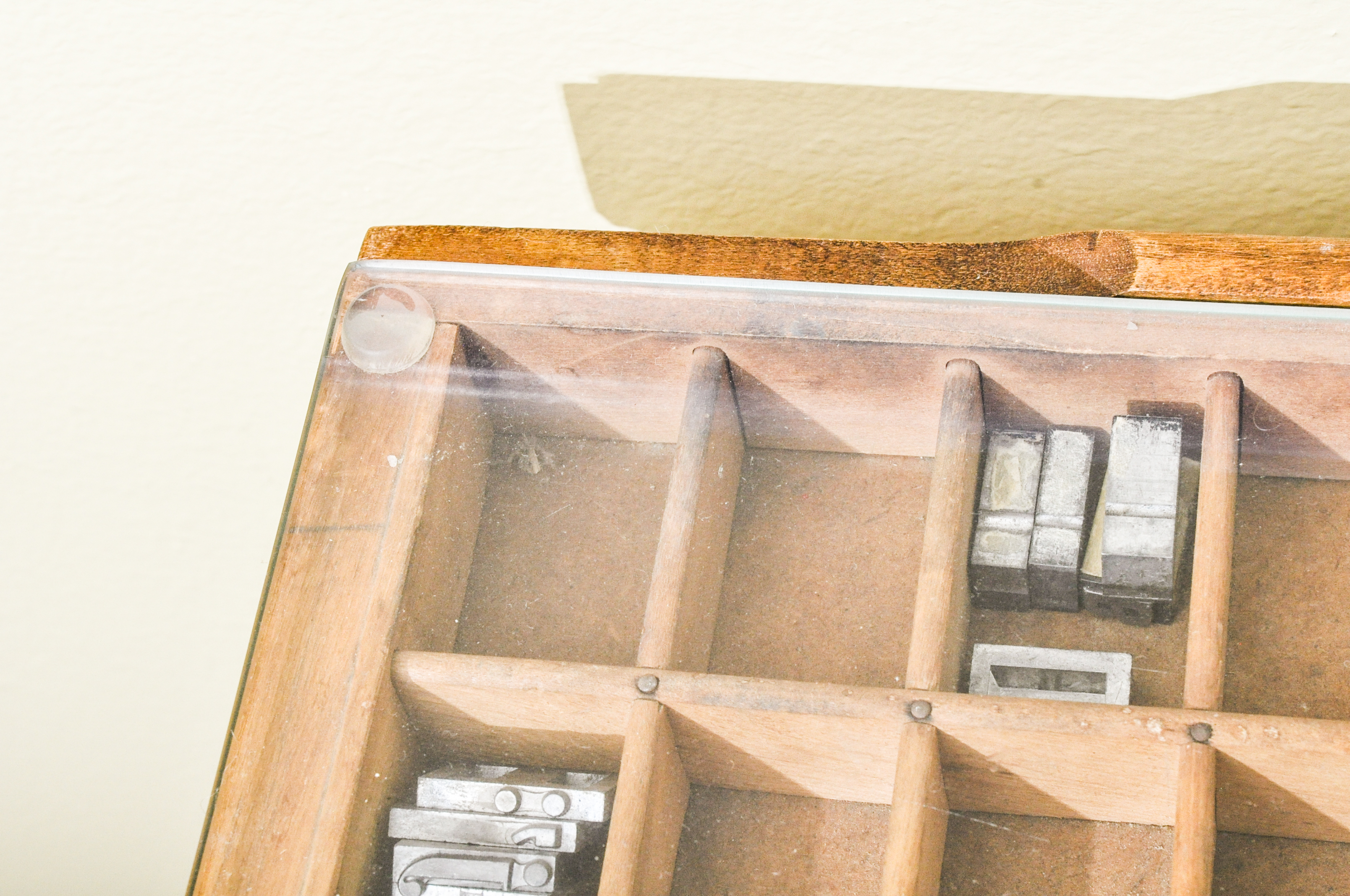 Letterpress Table Top on a Metal Base