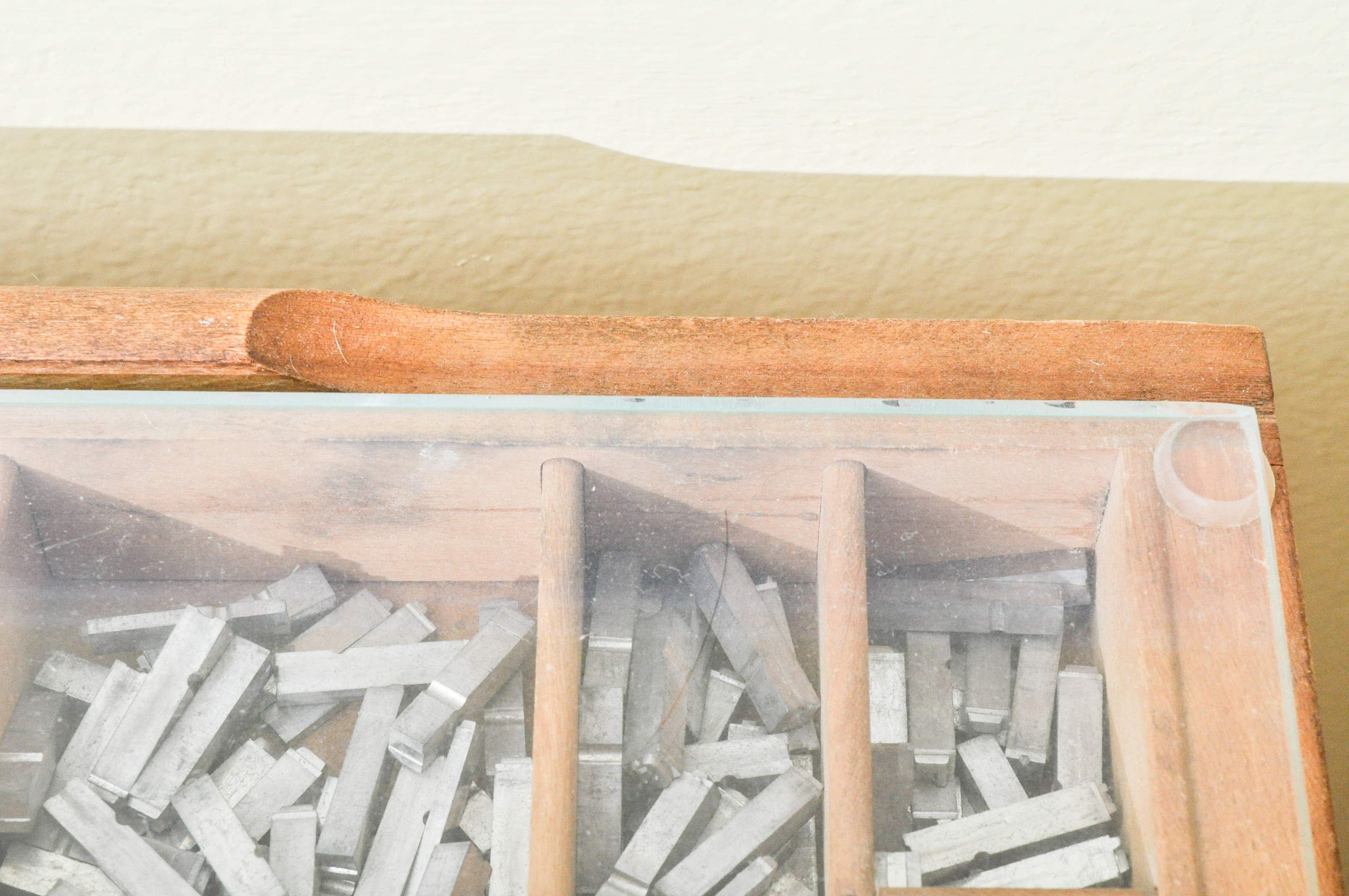 Letterpress Table Top on a Metal Base