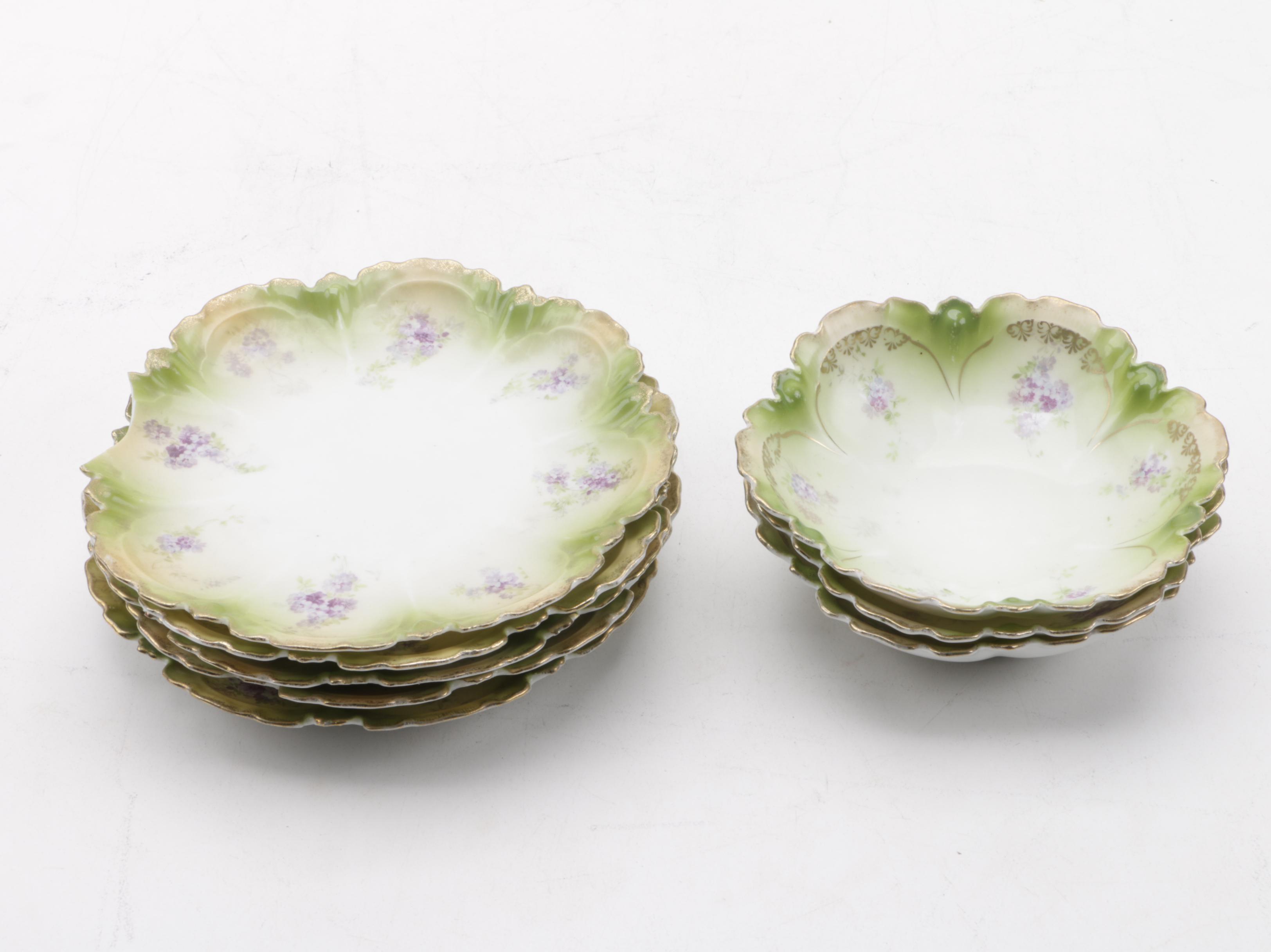 Antique Floral Decorated Porcelain Tableware