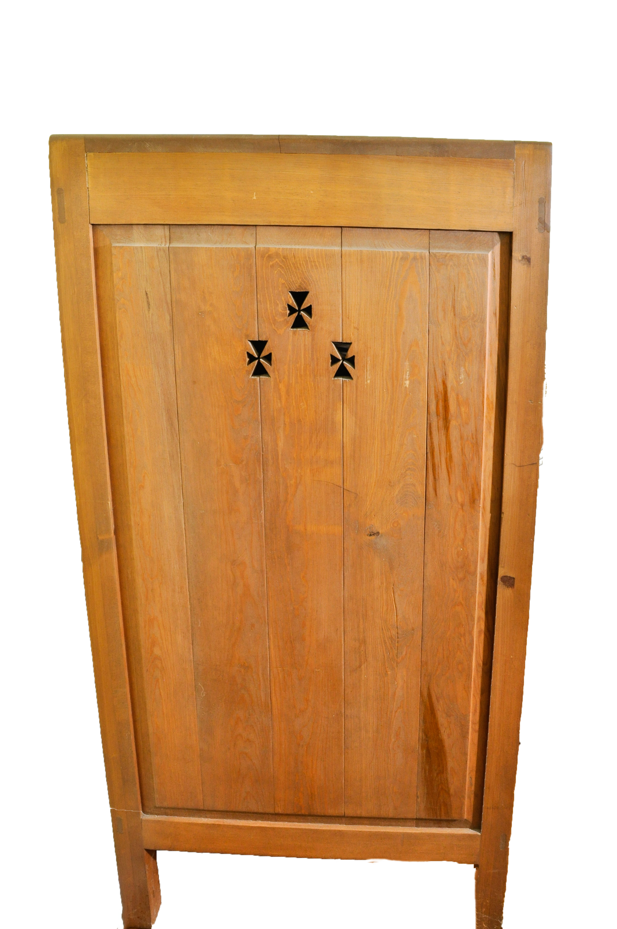 Pine Cabinet with Hand Cut Maltese Crosses