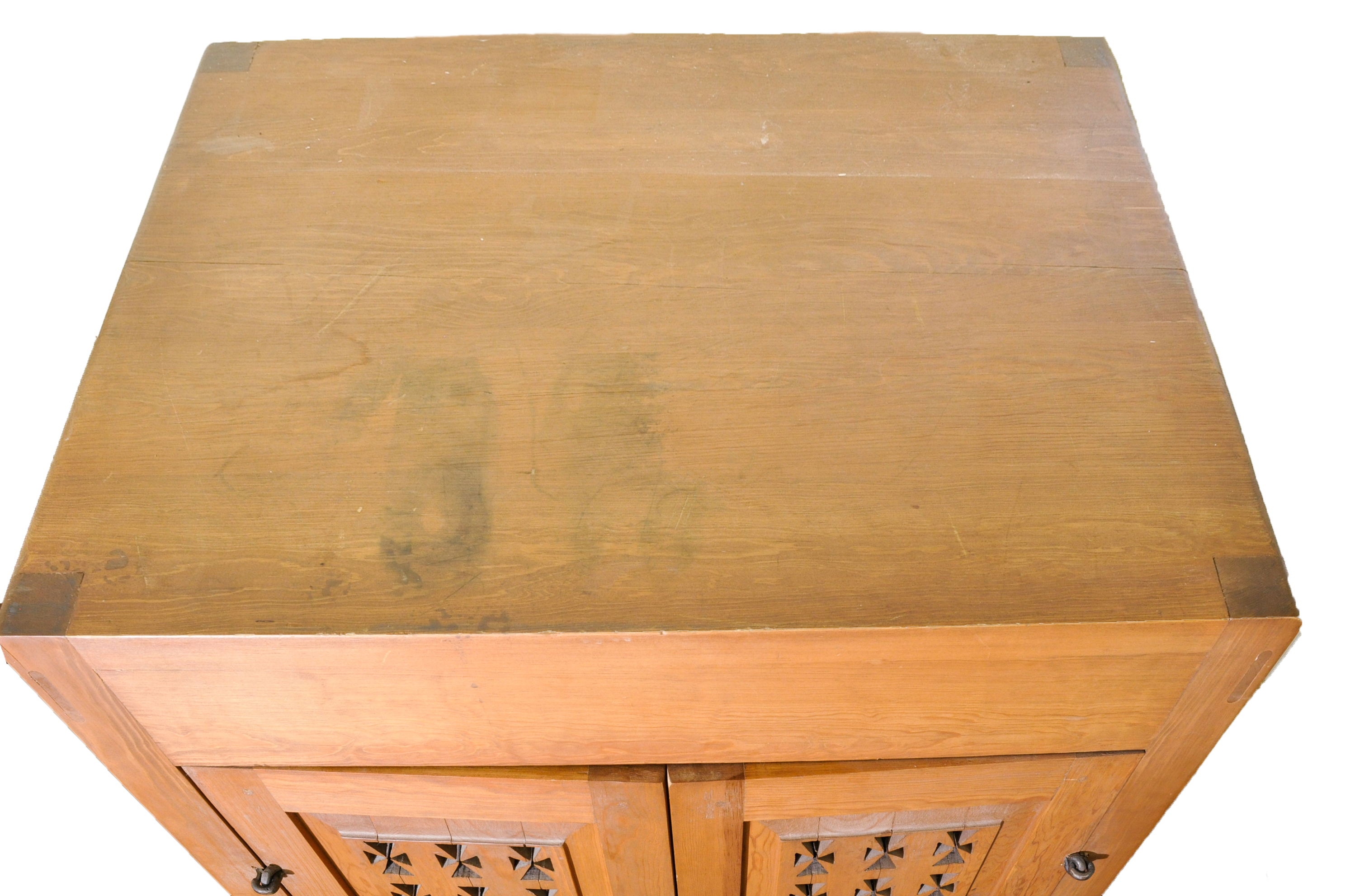 Pine Cabinet with Hand Cut Maltese Crosses