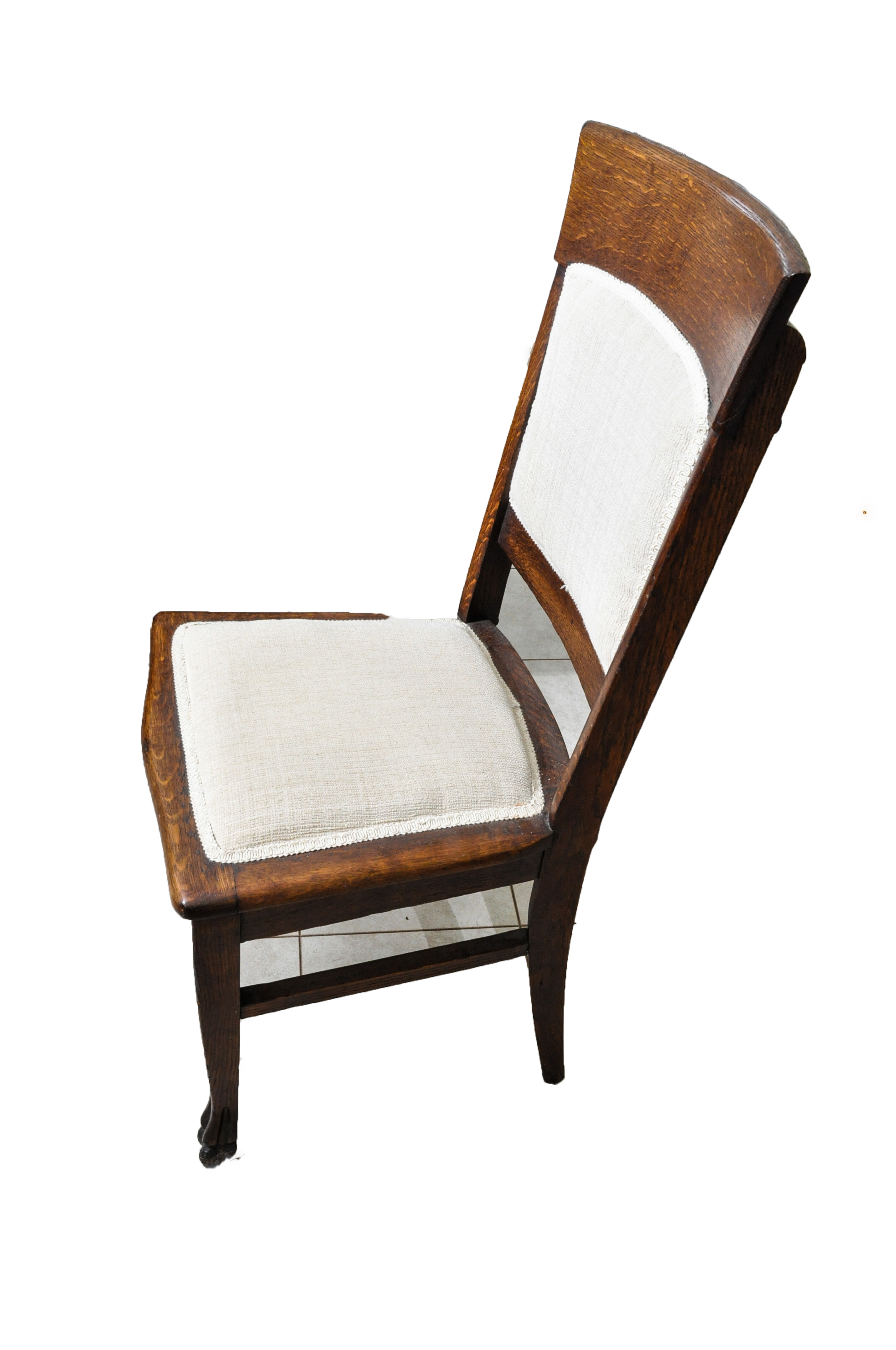 Antique American Late Federal Carved Mahogany Table with Two Oak Chairs