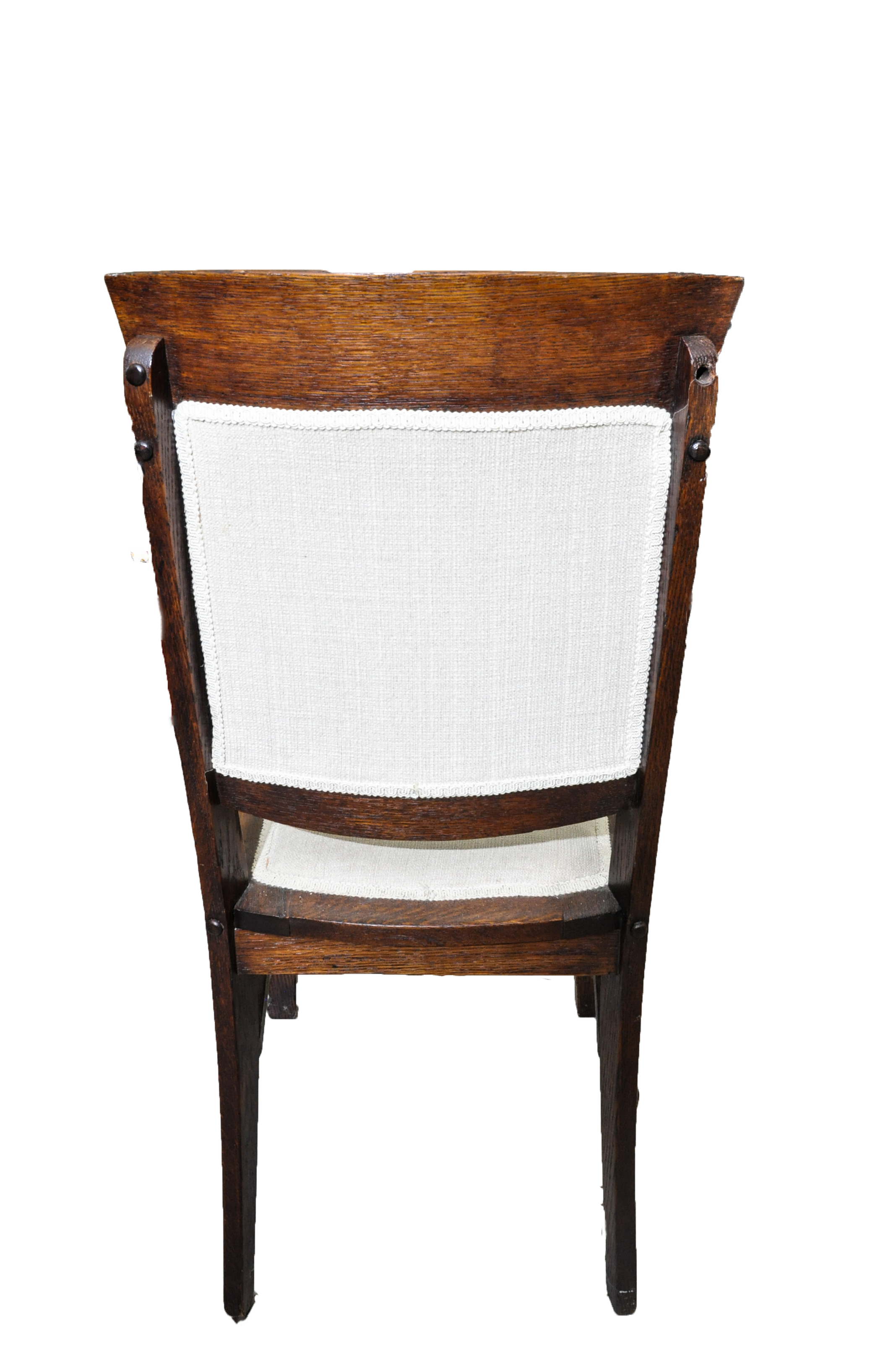 Antique American Late Federal Carved Mahogany Table with Two Oak Chairs