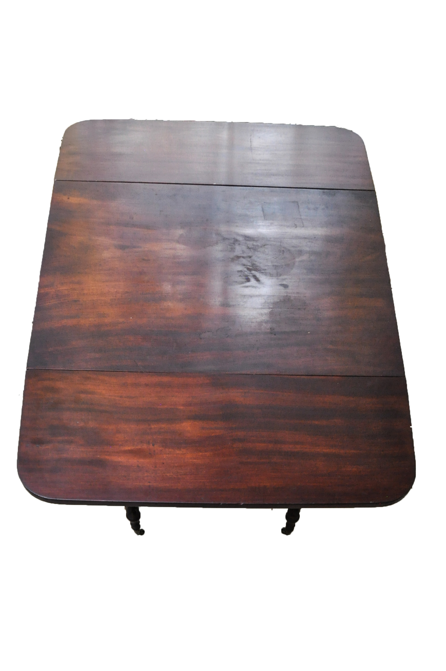 Antique American Late Federal Carved Mahogany Table with Two Oak Chairs