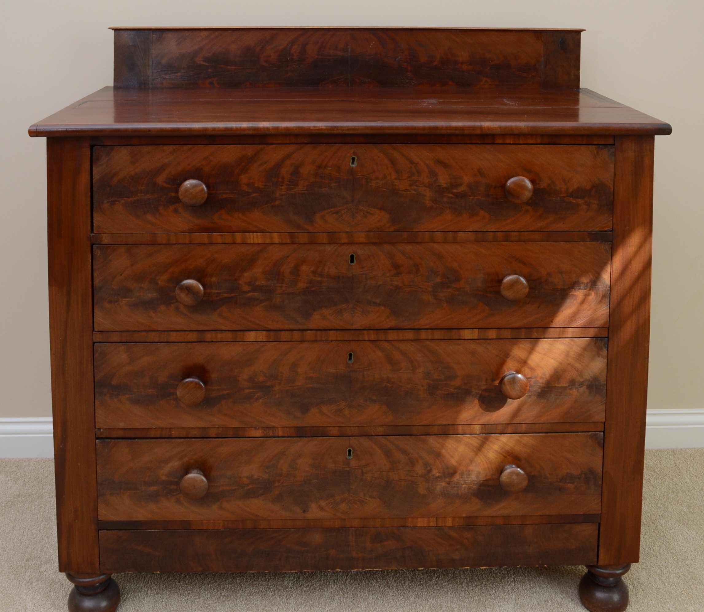 Antique Burl Wood Chest of Drawers