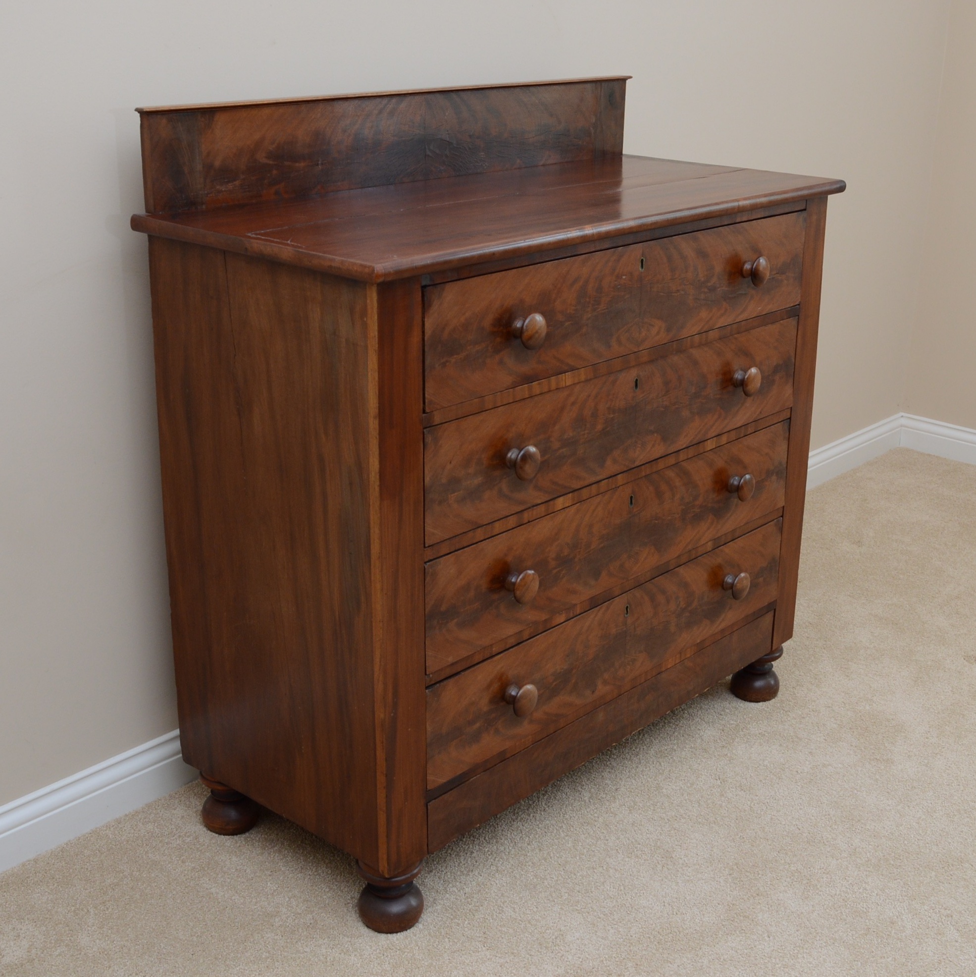 Antique Burl Wood Chest of Drawers