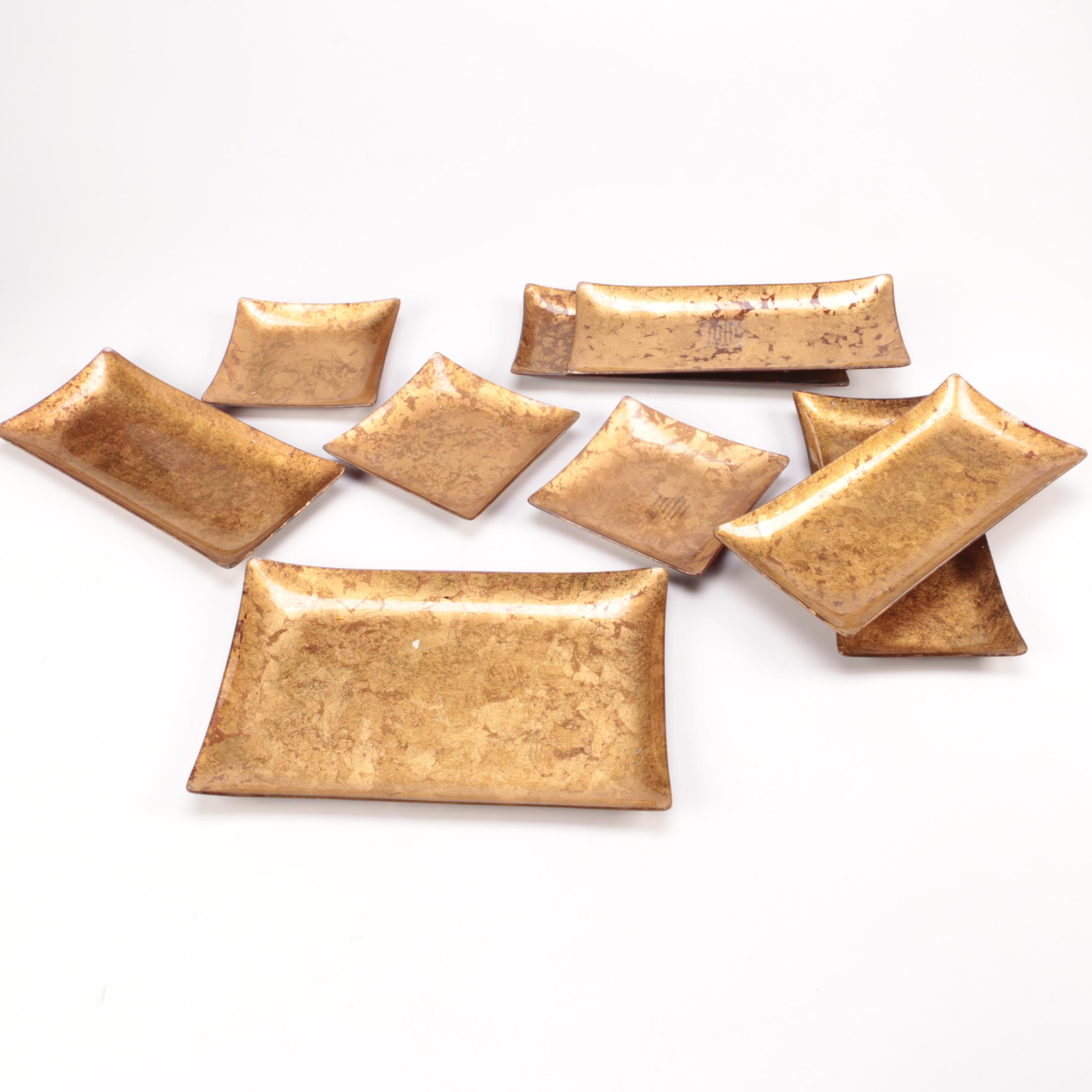 TCCO Inc. Gold Metallic Leaf Plates