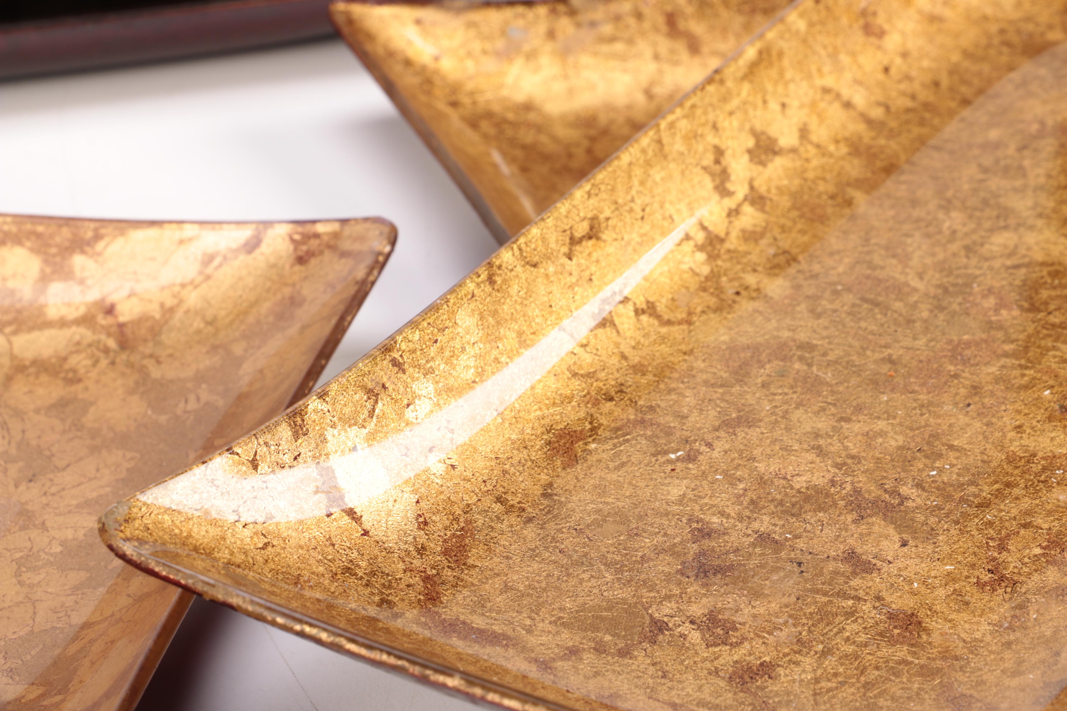 TCCO Inc. Gold Metallic Leaf Plates