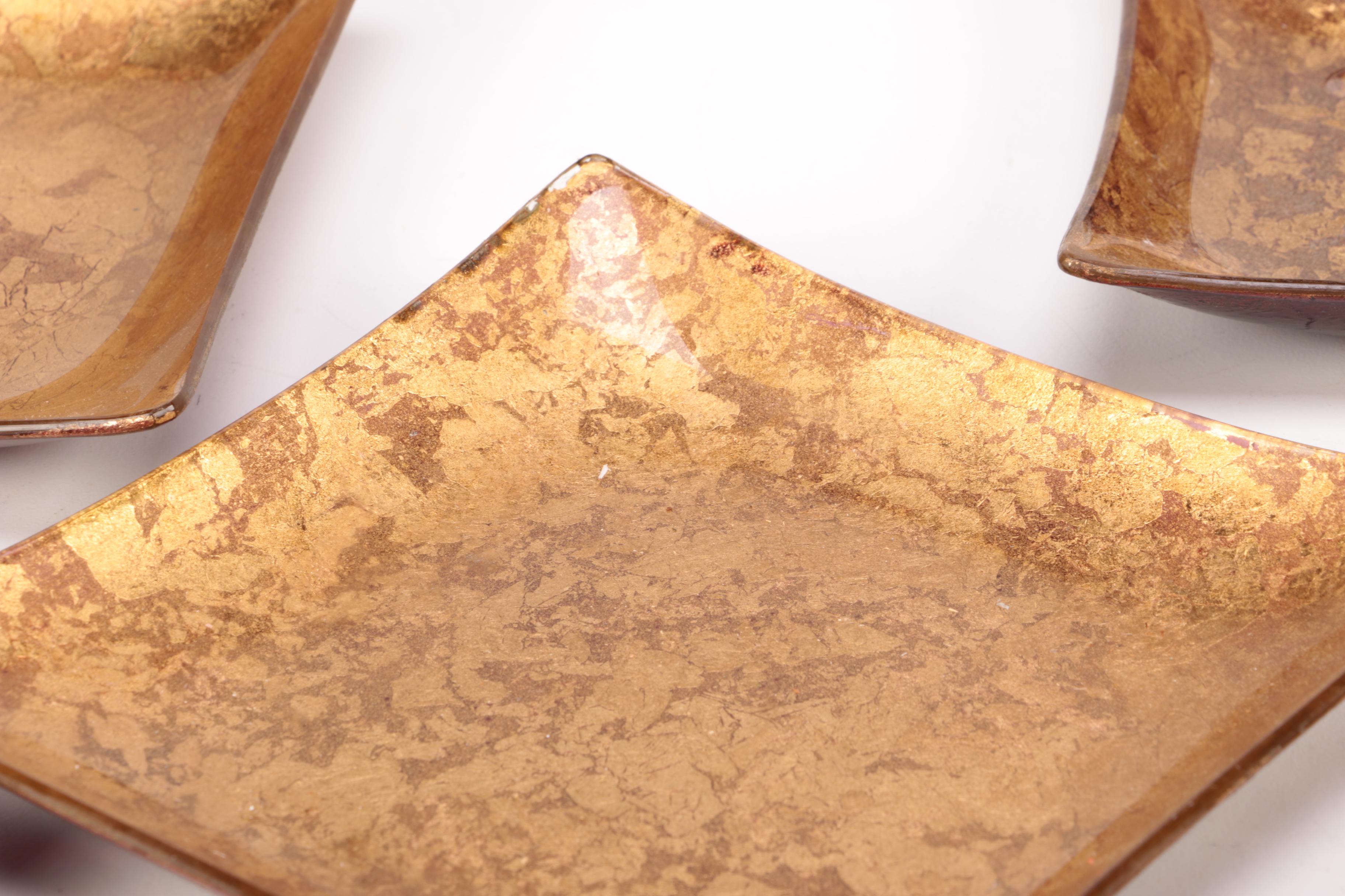 TCCO Inc. Gold Metallic Leaf Plates