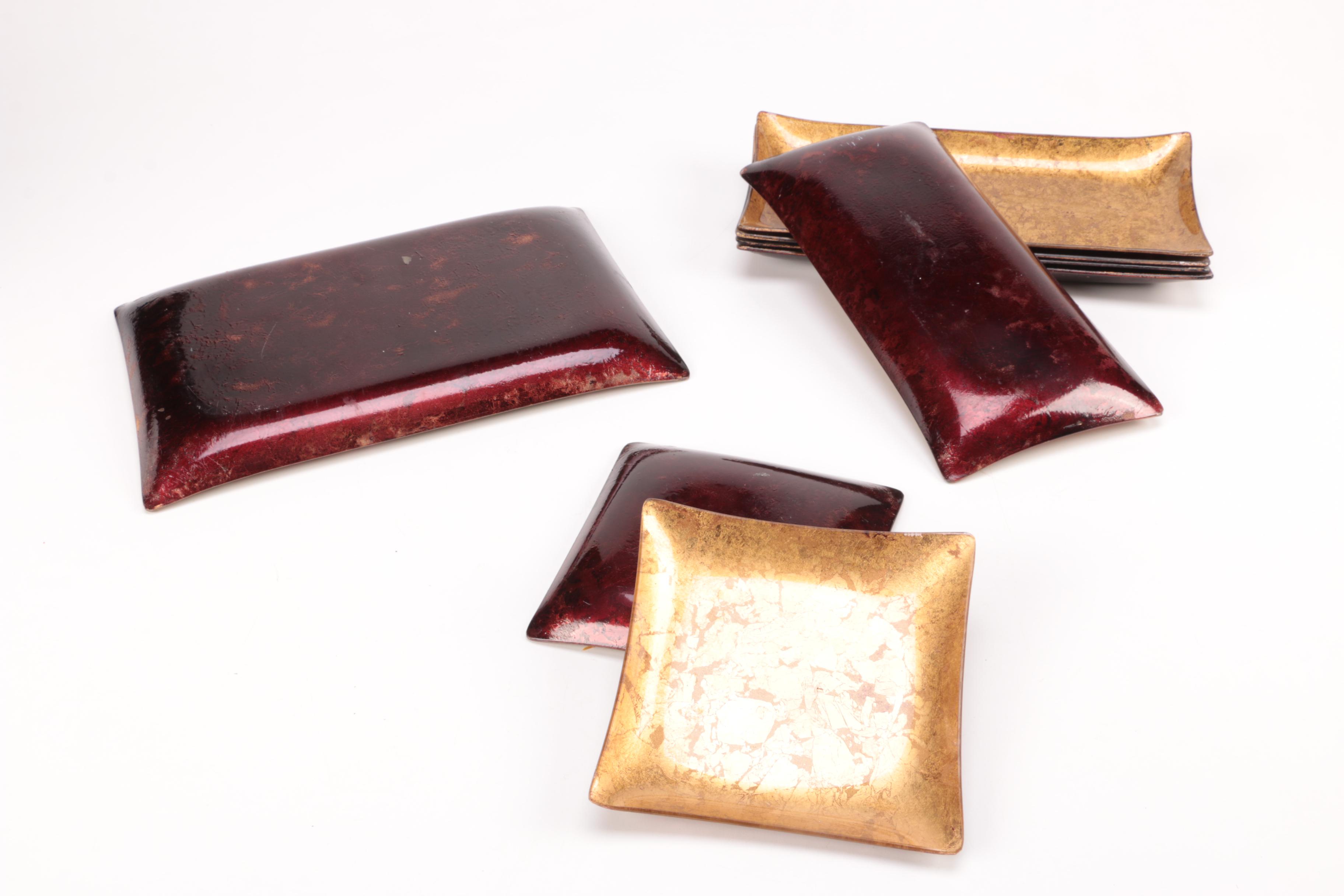 TCCO Inc. Gold Metallic Leaf Plates