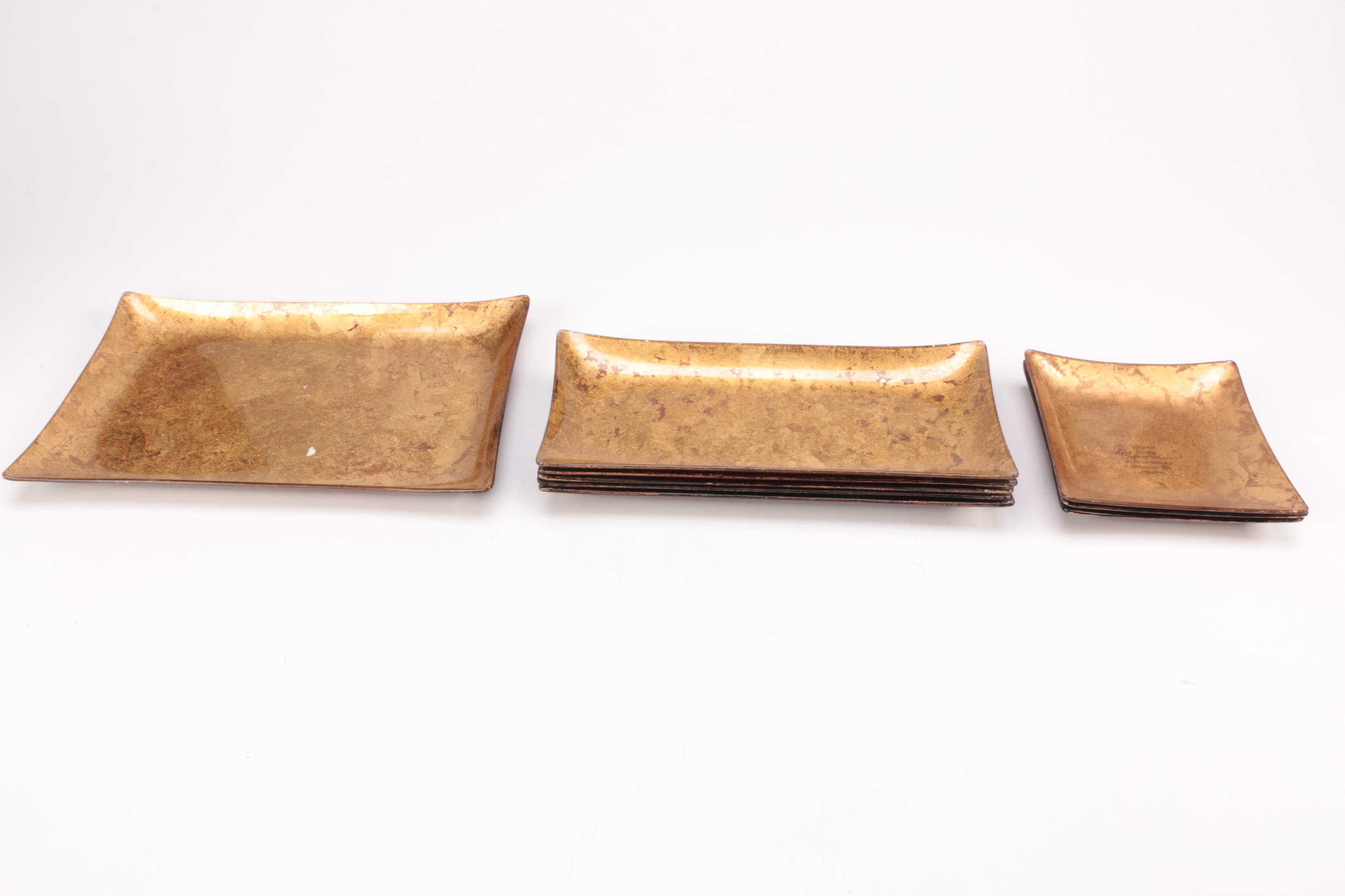 TCCO Inc. Gold Metallic Leaf Plates