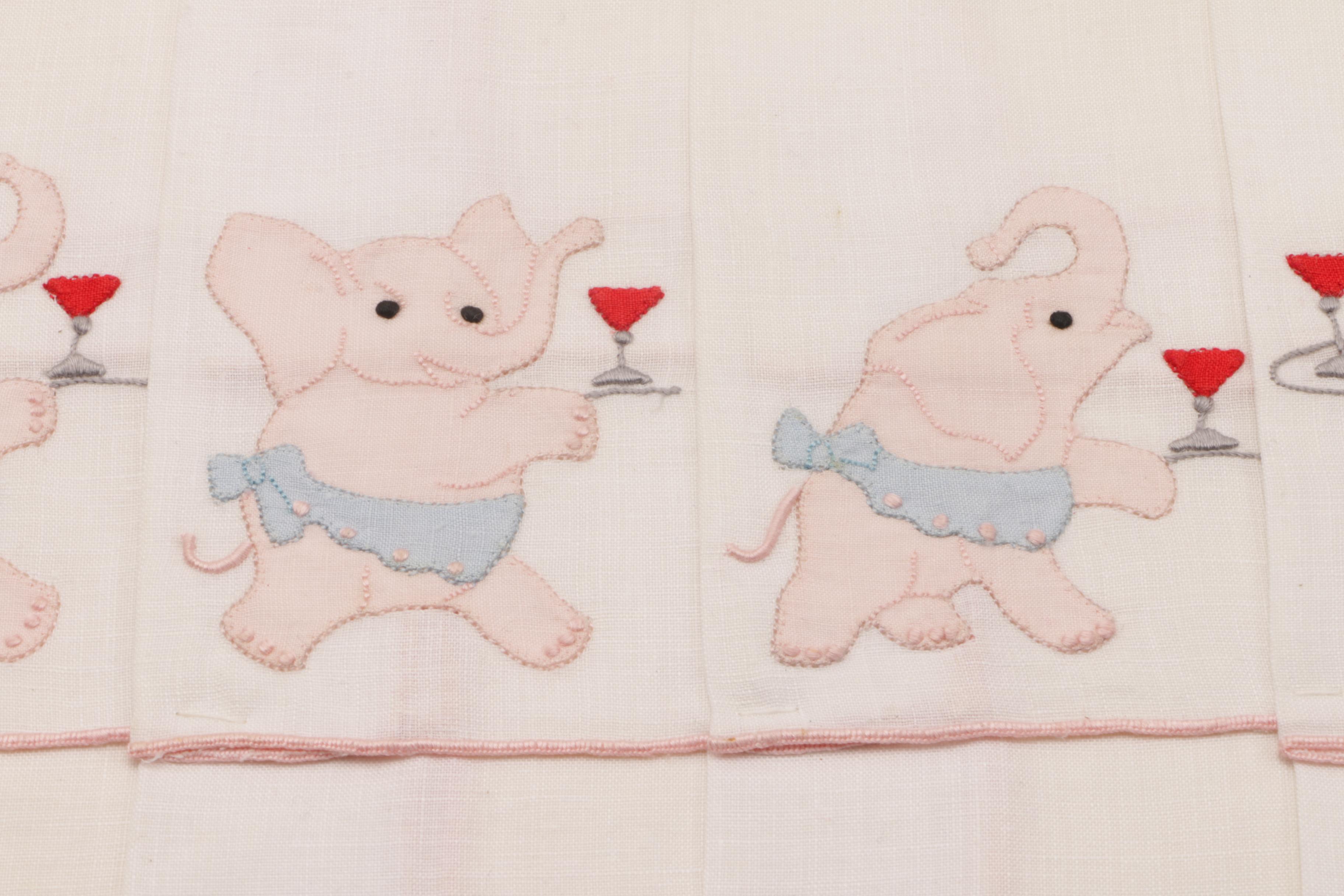 Novelty Cloth Napkins with Elephants