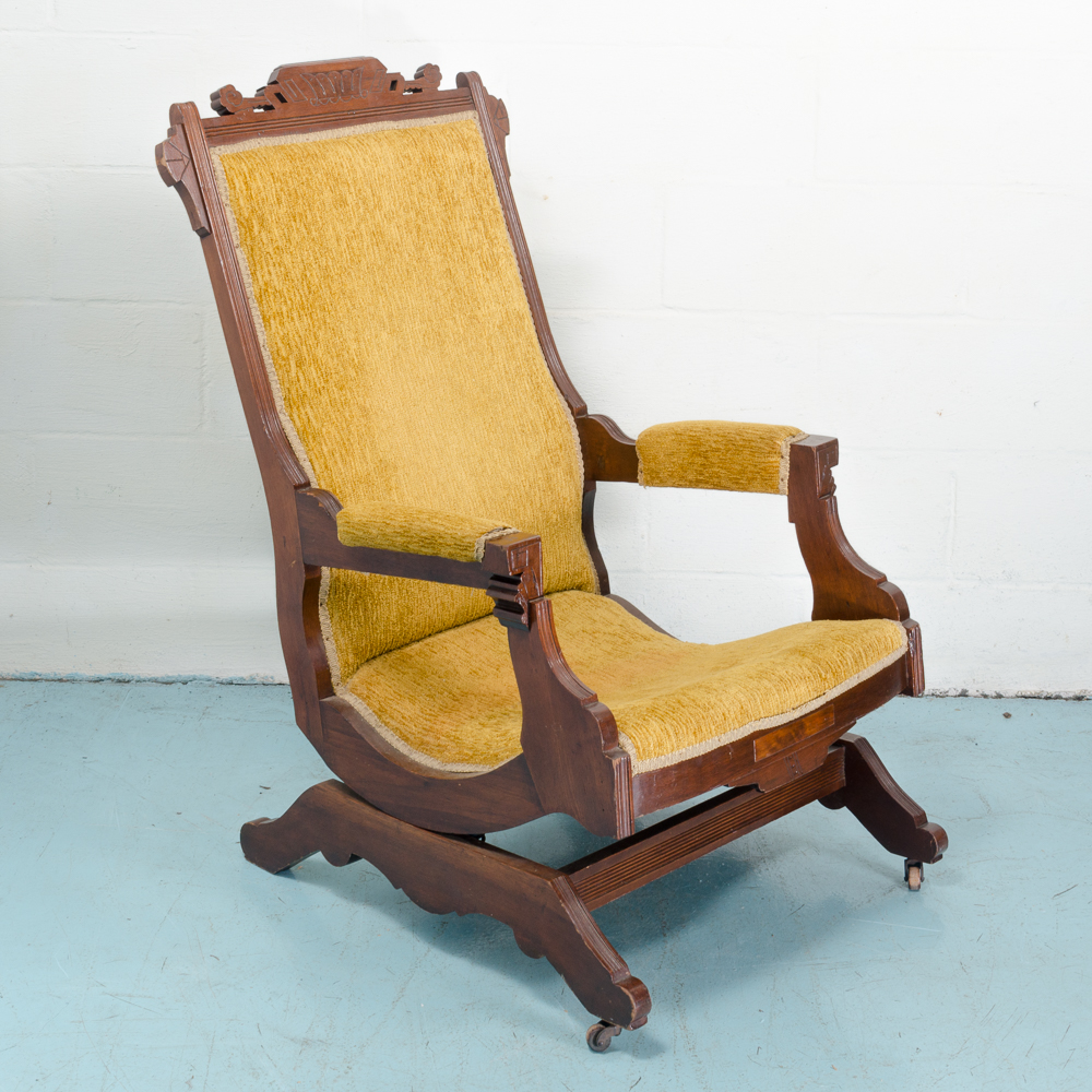 Antique Walnut Eastlake Platform Rocker