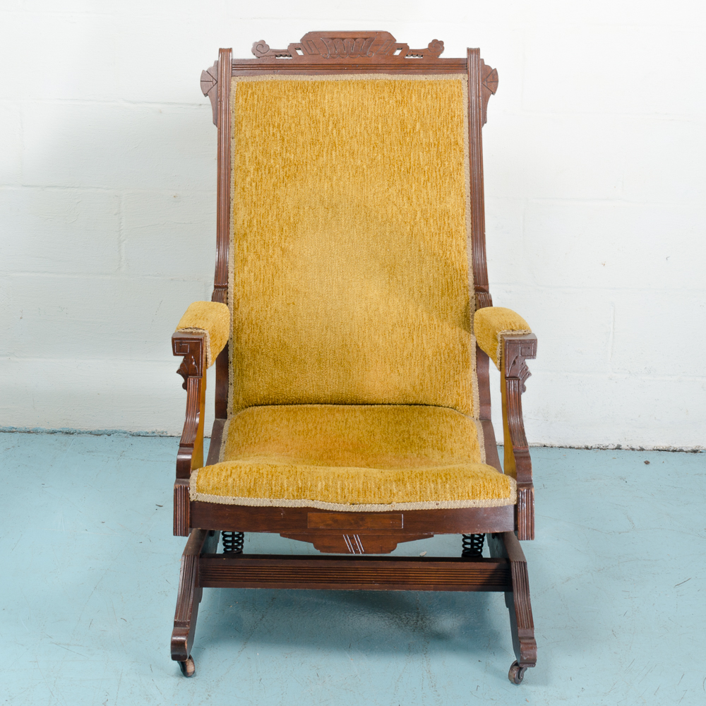 Antique Walnut Eastlake Platform Rocker