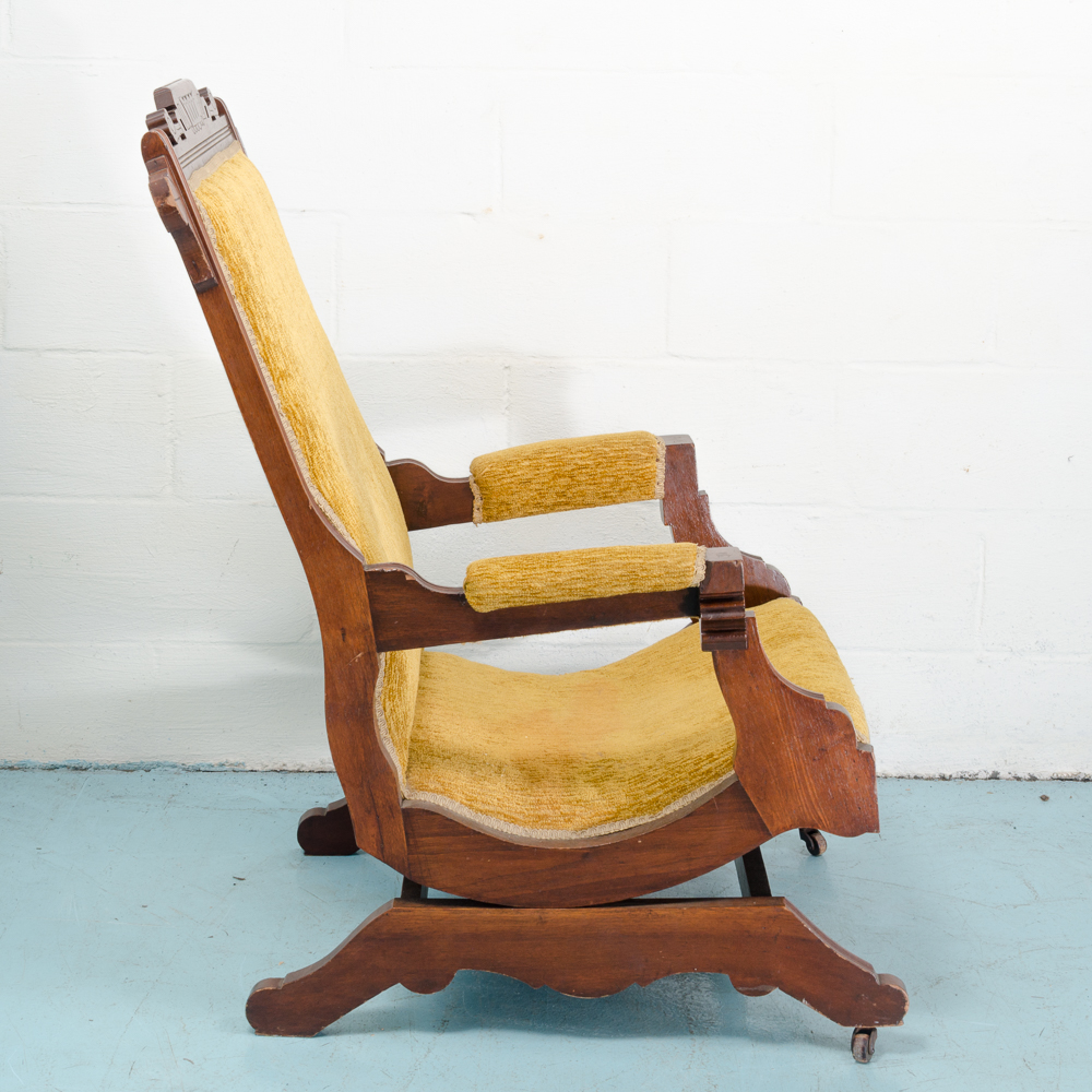 Antique Walnut Eastlake Platform Rocker