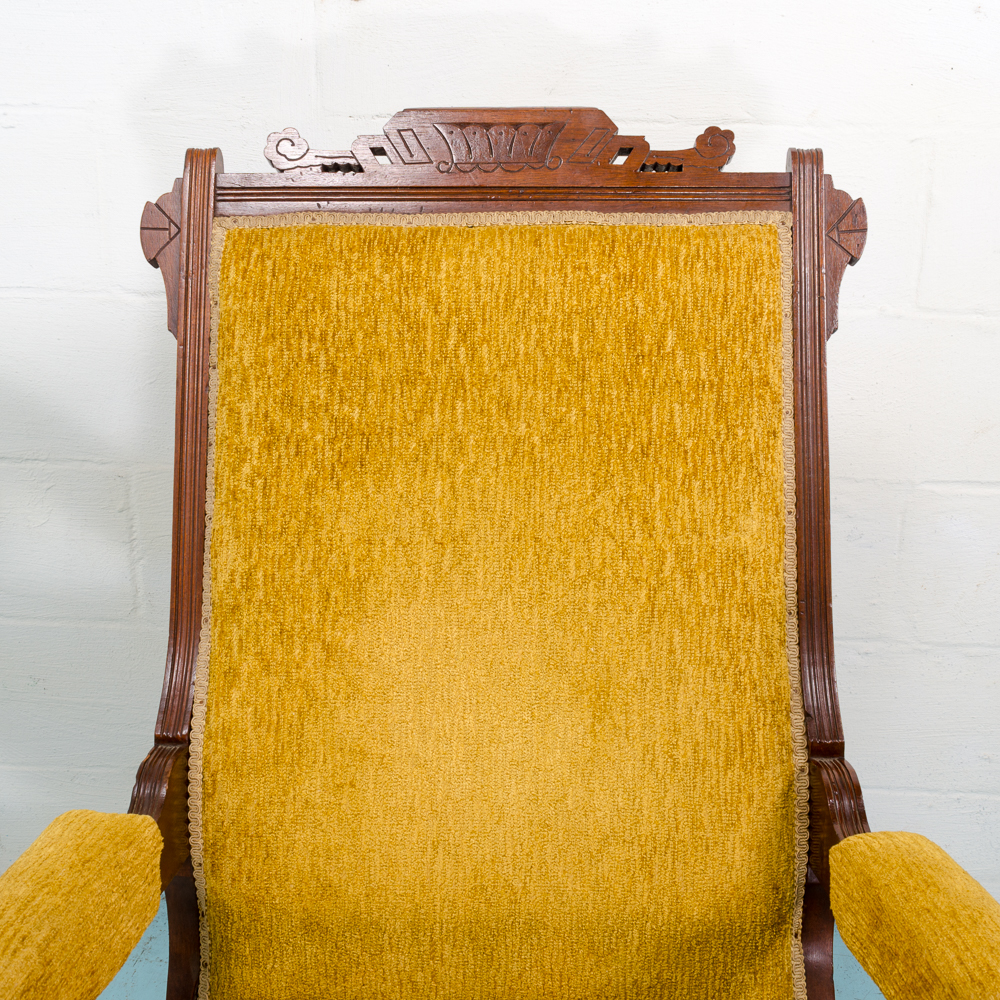 Antique Walnut Eastlake Platform Rocker