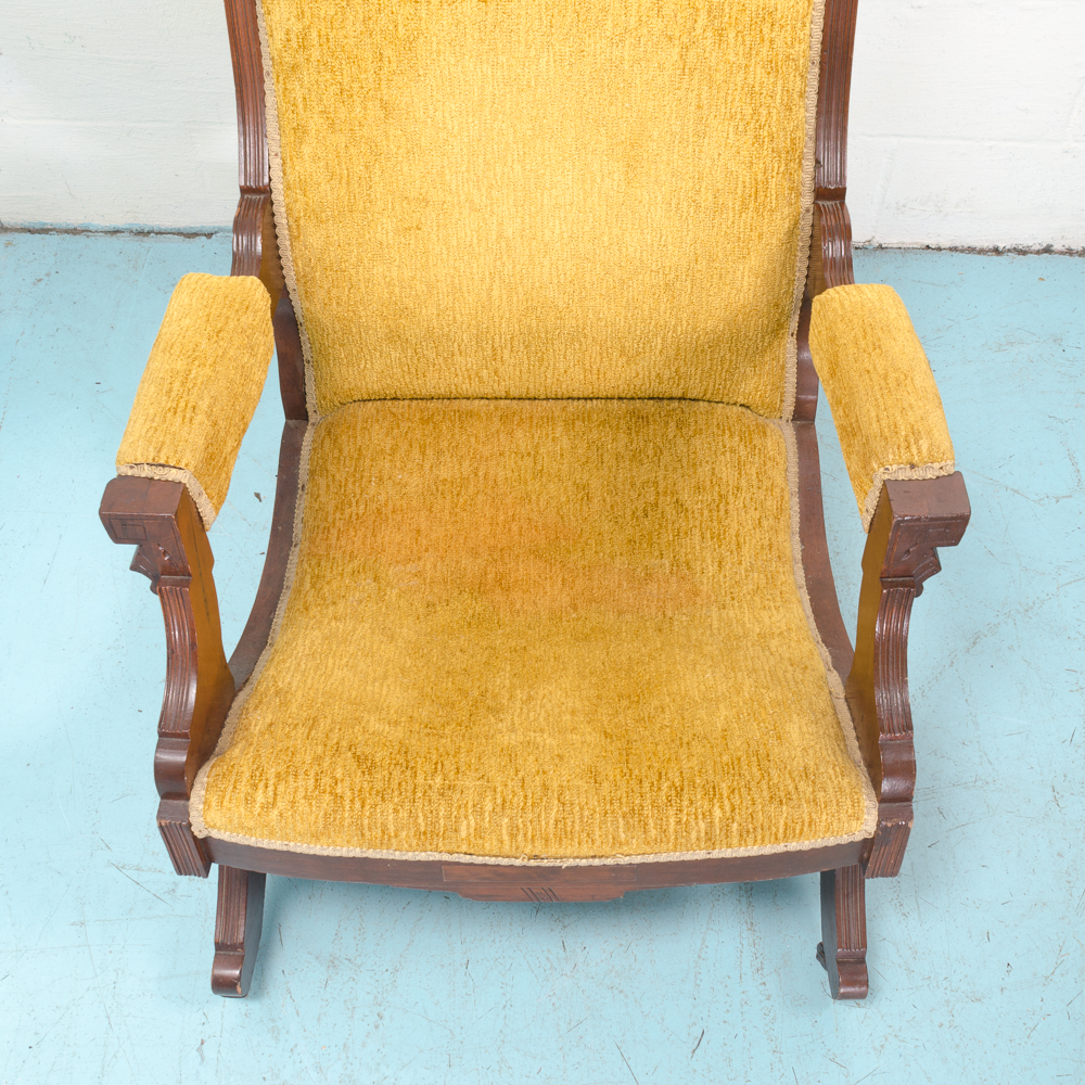 Antique Walnut Eastlake Platform Rocker
