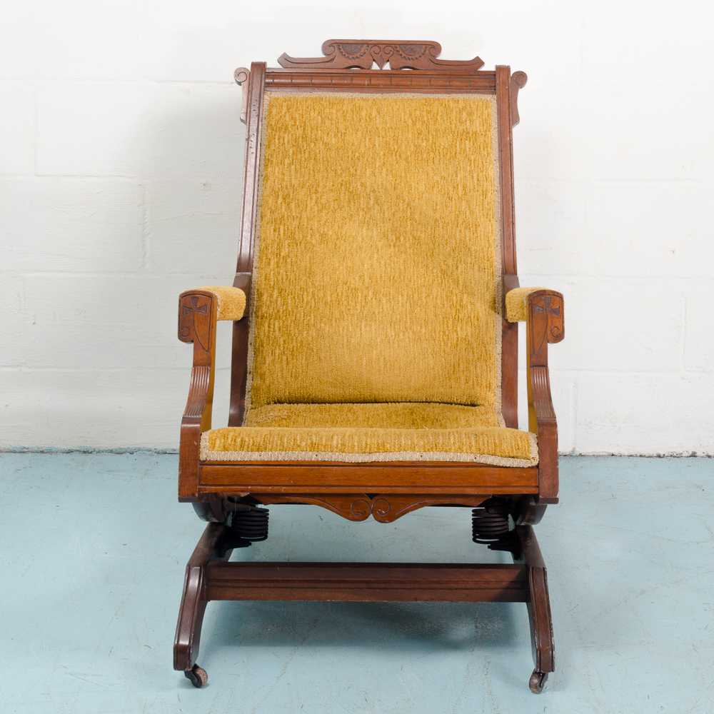 Antique Walnut Eastlake Platform Rocker