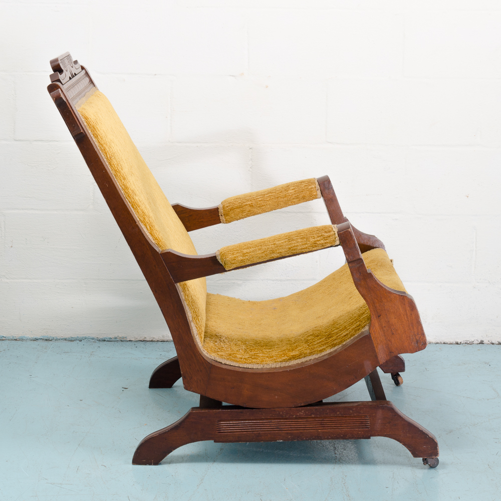 Antique Walnut Eastlake Platform Rocker