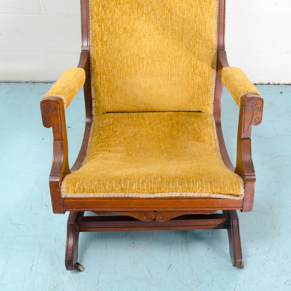 Antique Walnut Eastlake Platform Rocker