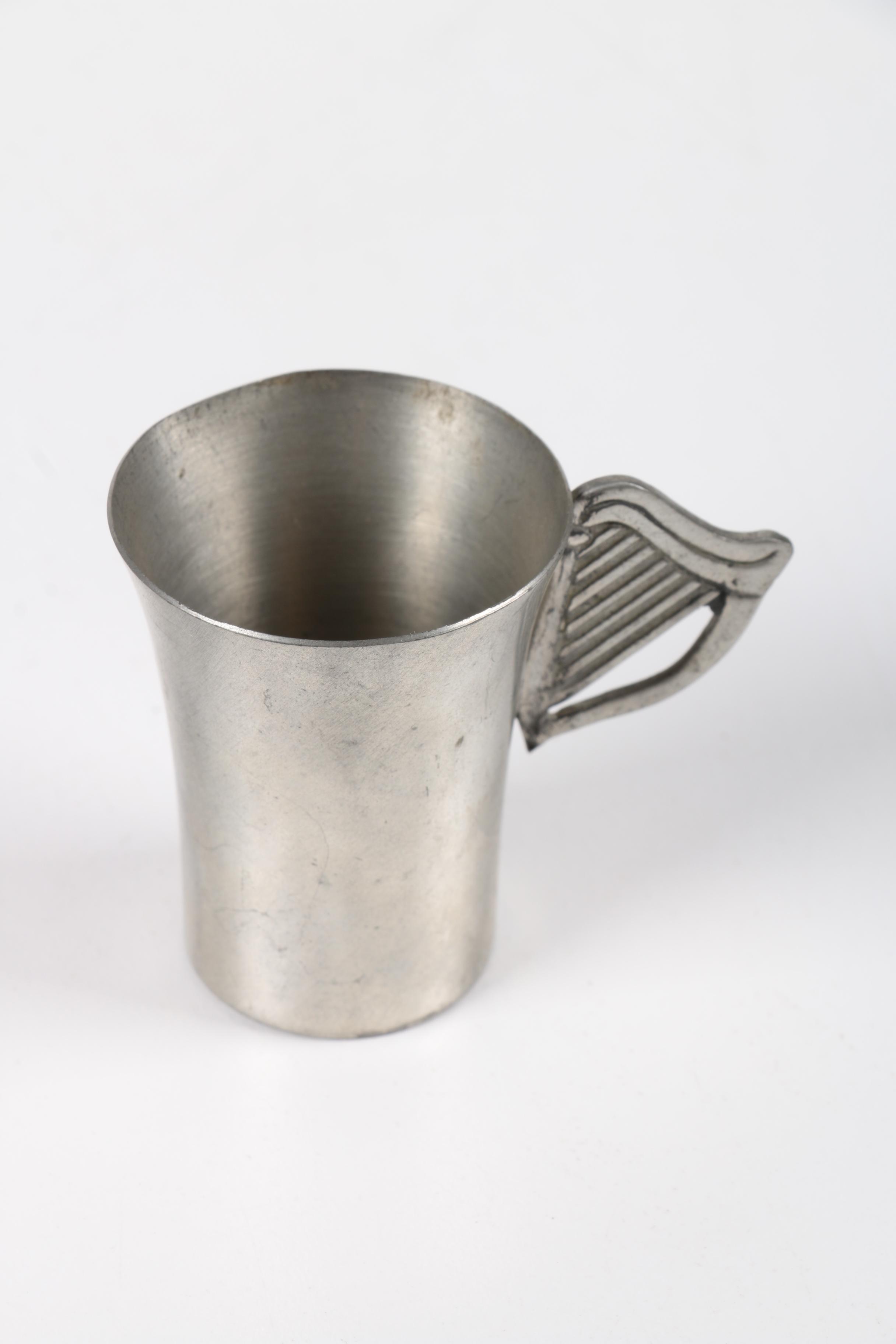 Salt and Pepper Shakers, Stirrup Cup, and Irish Pewtermill Cup