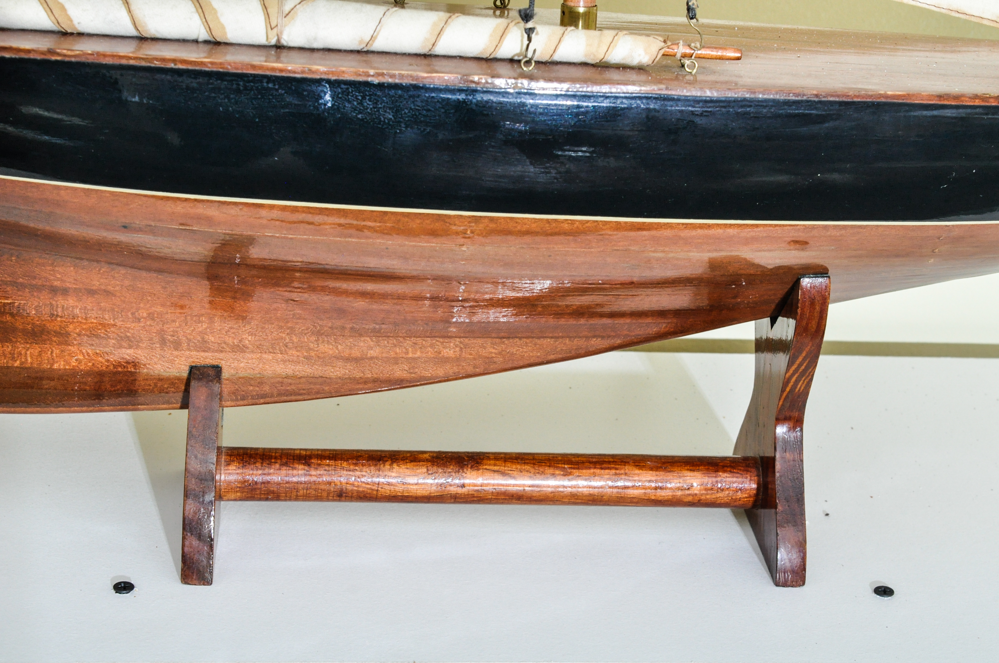 Wooden Model of a Sloop Sailboat
