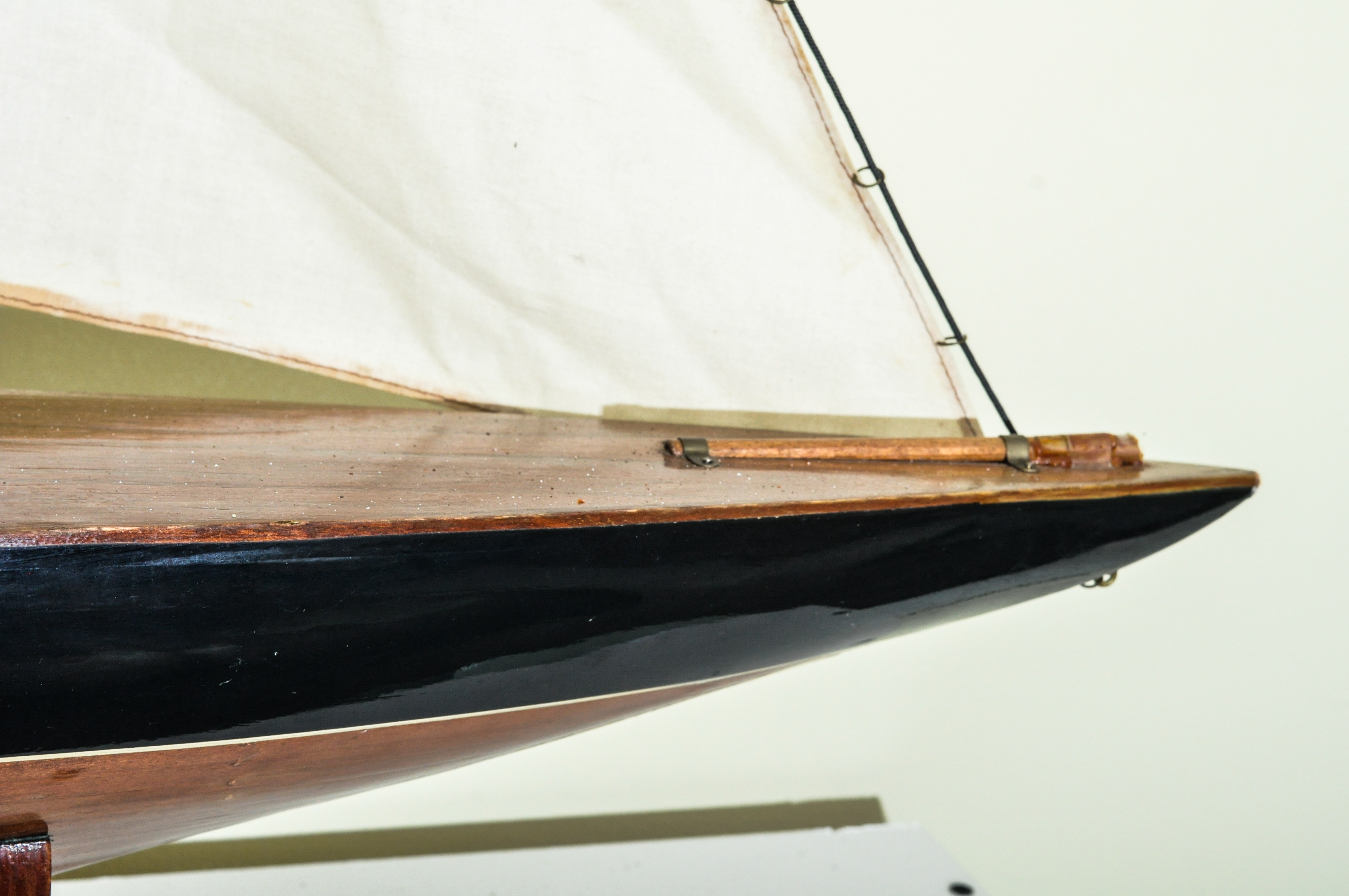 Wooden Model of a Sloop Sailboat