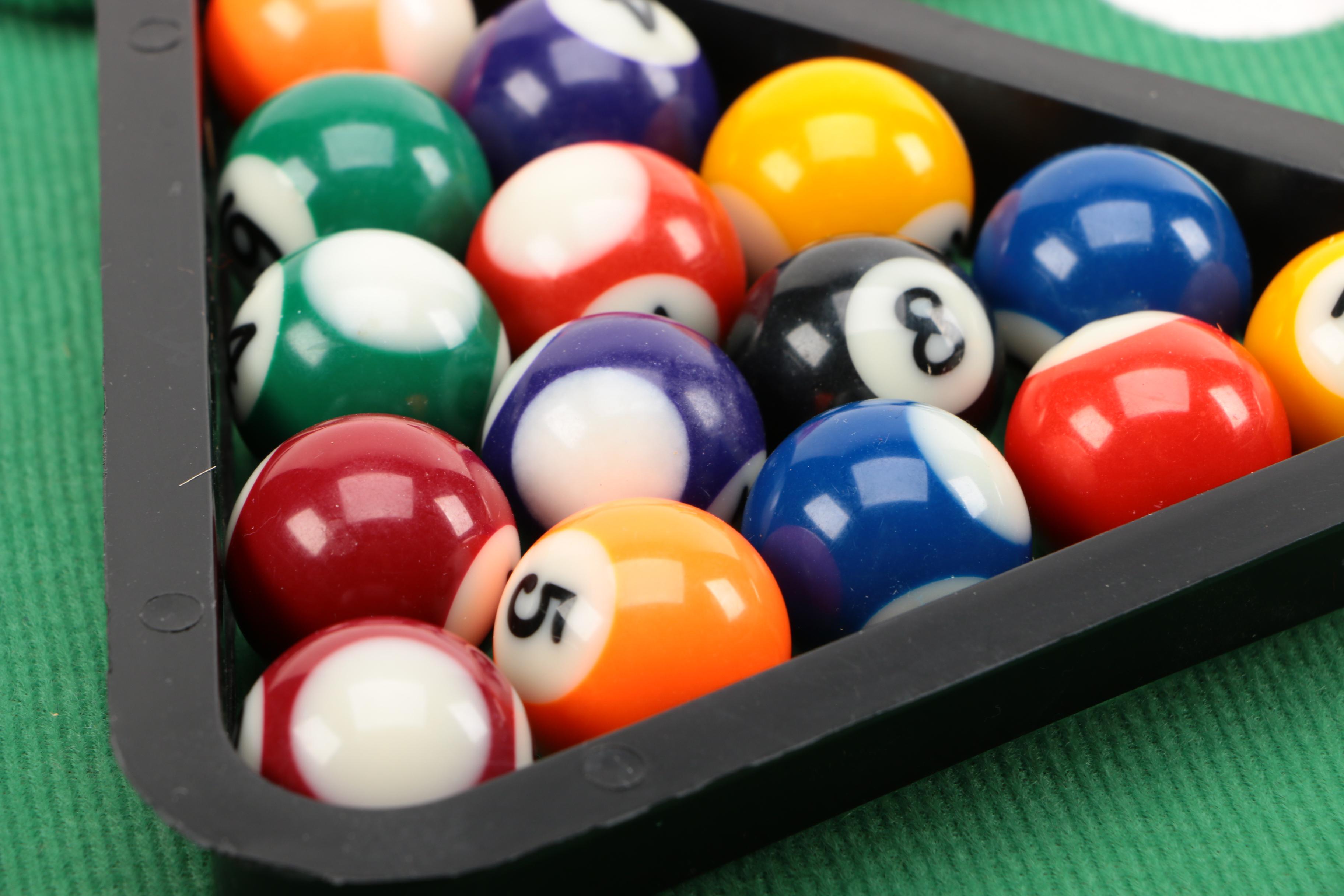 Miniature Billiards Table with Board Game Set