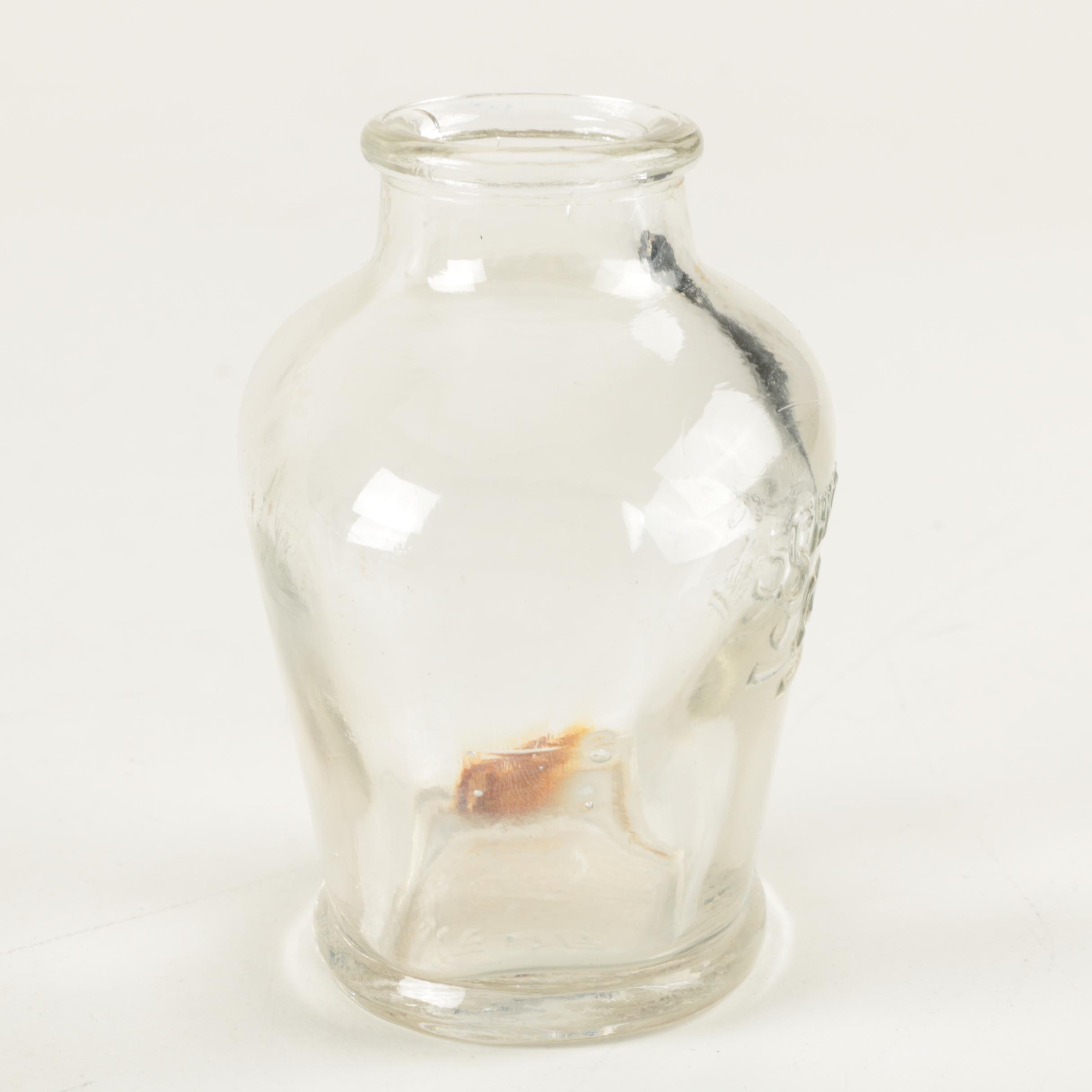 Mayan Calendar Motif Wooden Platter and Small Glass Vase