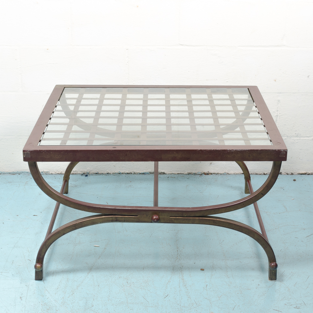 Vintage Glass Top Coffee Table