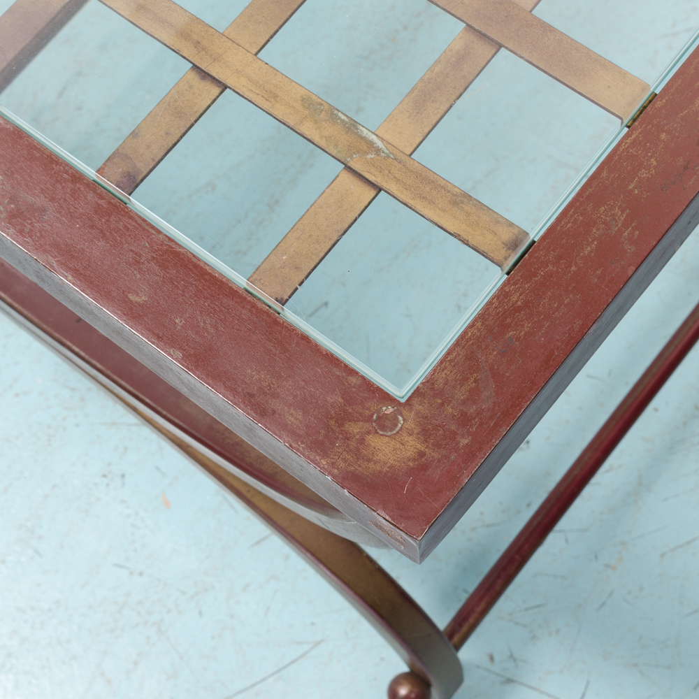 Vintage Glass Top Coffee Table