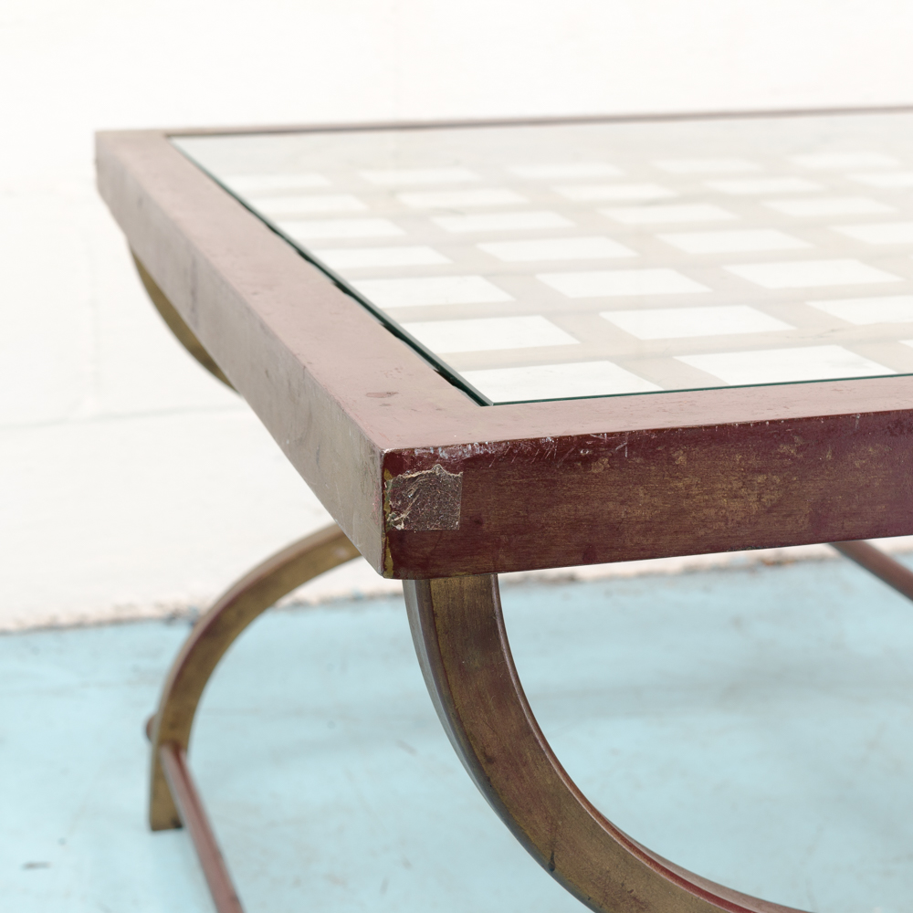 Vintage Glass Top Coffee Table