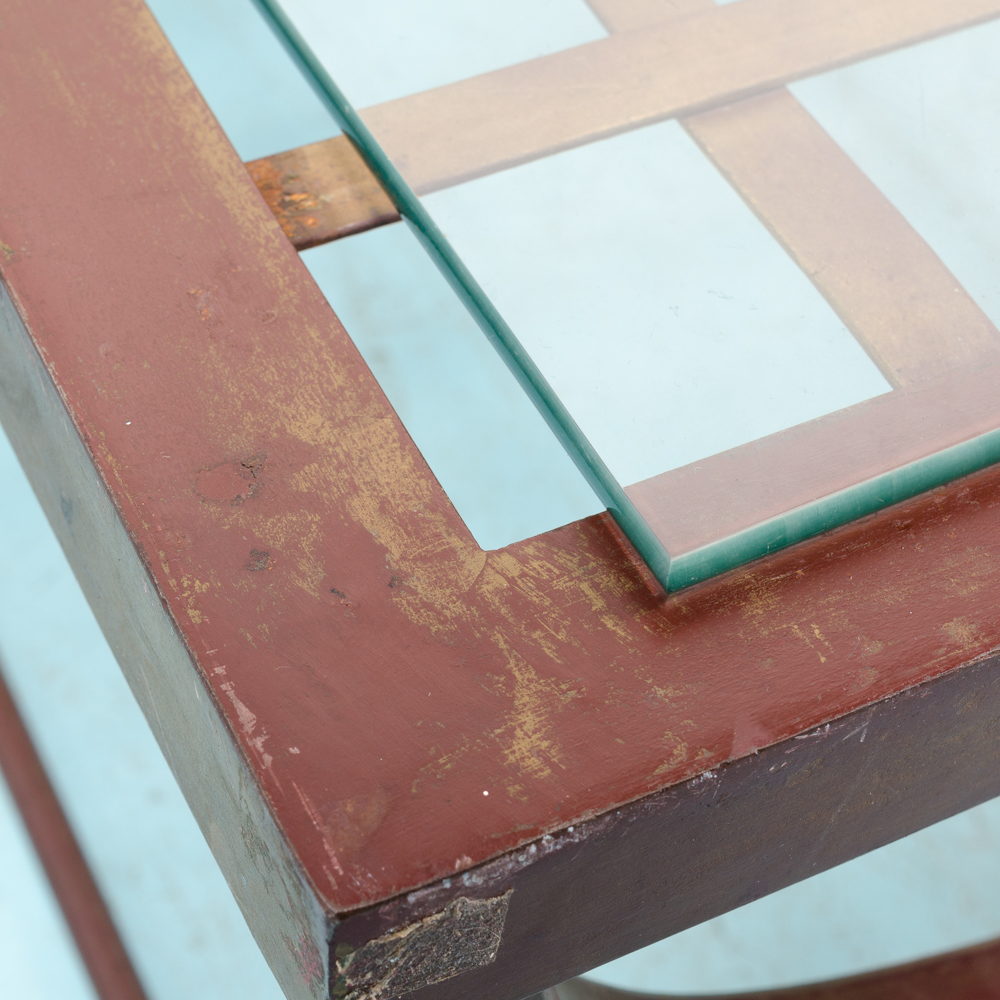 Vintage Glass Top Coffee Table