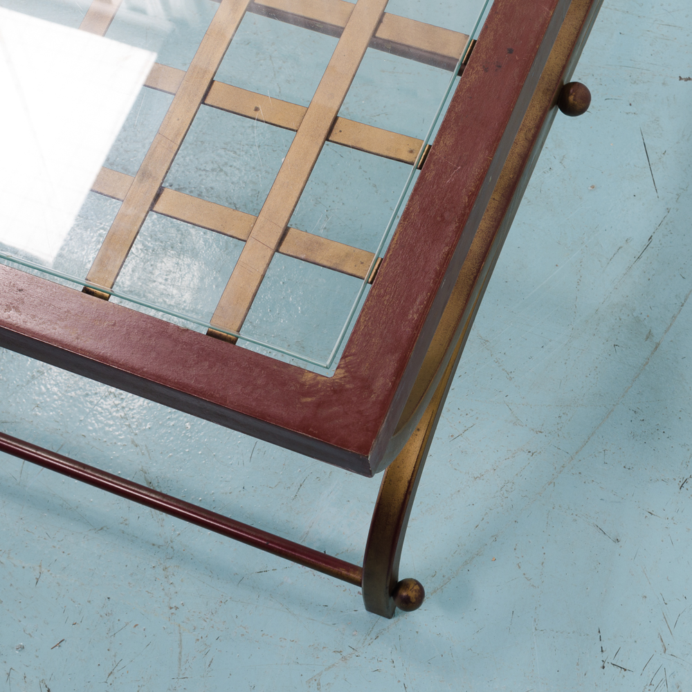 Vintage Glass Top Coffee Table