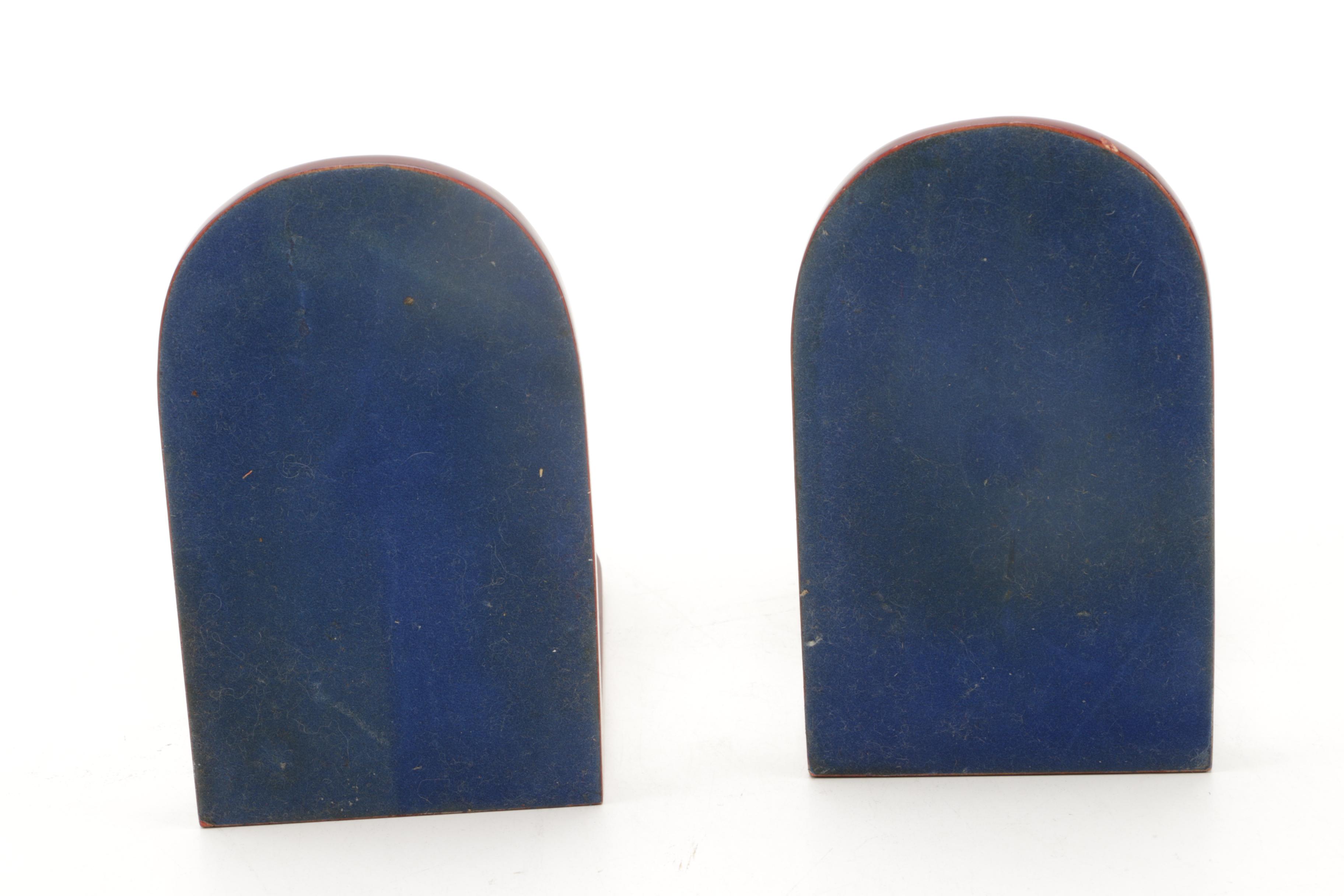 Decorative Stone Inlaid Globe Bookends