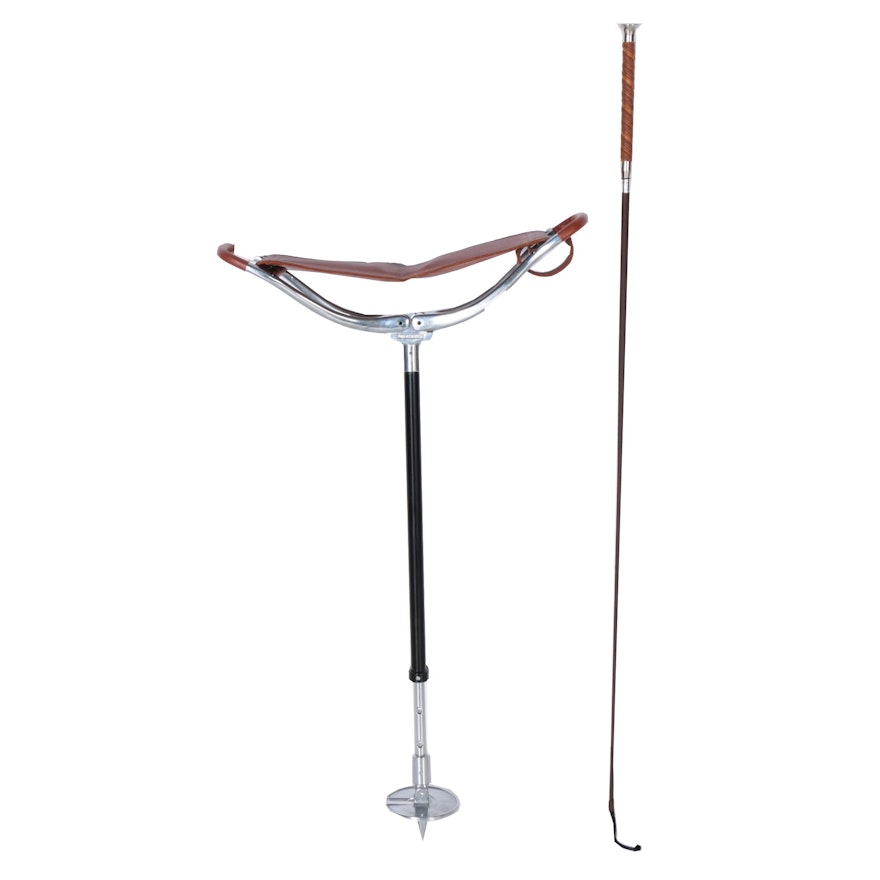 Gamebird Folding Seat Stick with Riding Crop