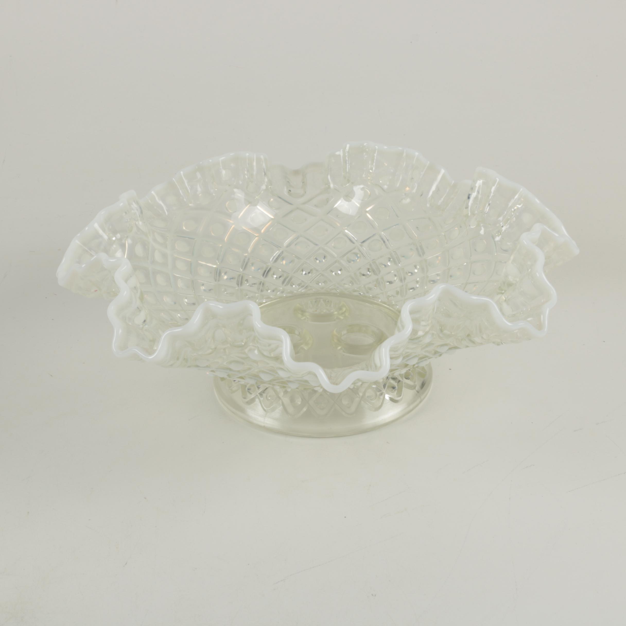 Fenton "Diamond Lace" Epergne Ruffled Bowl