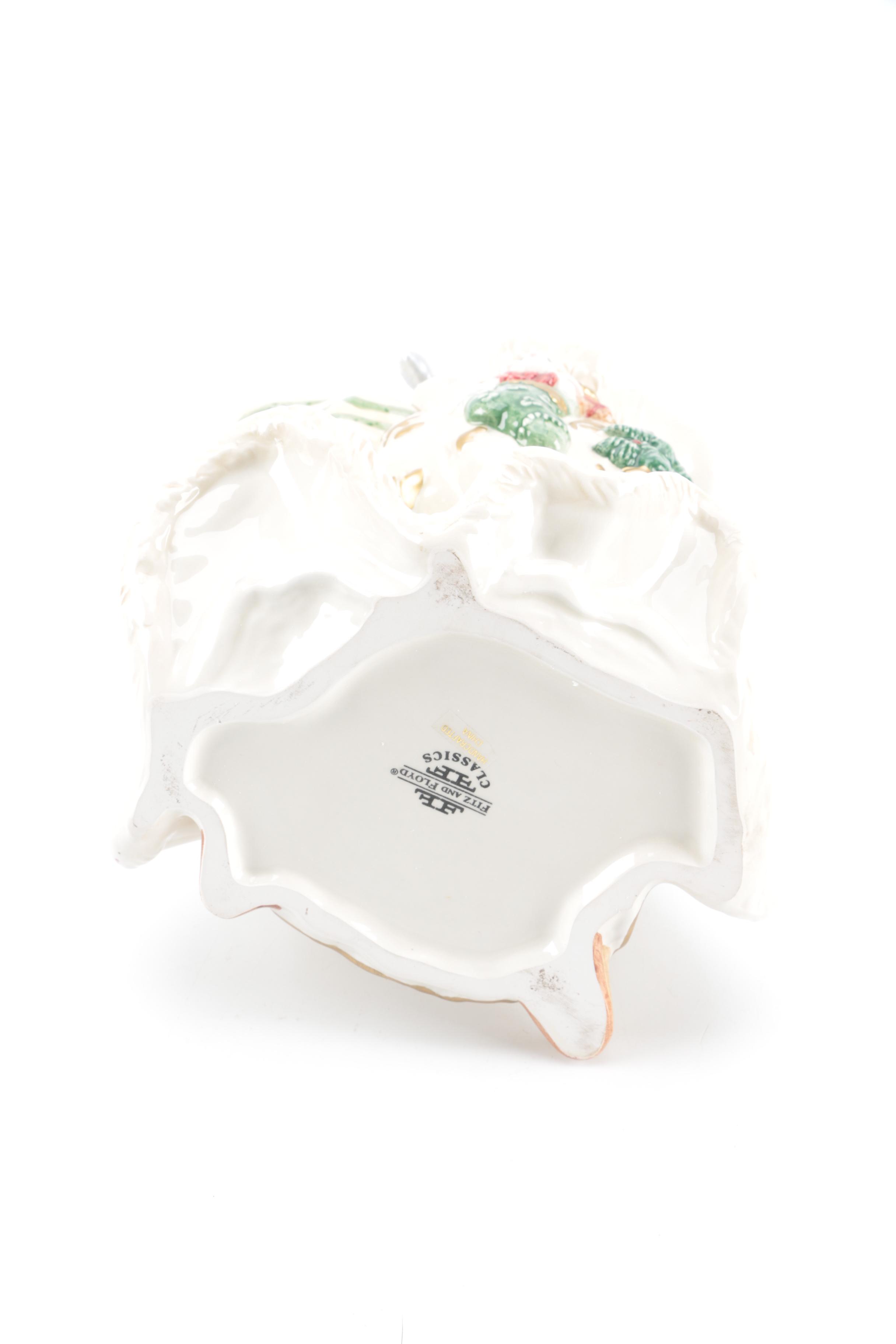 Bichon Frise Dog Ornaments and Fitz and Floyd Santa Pitcher